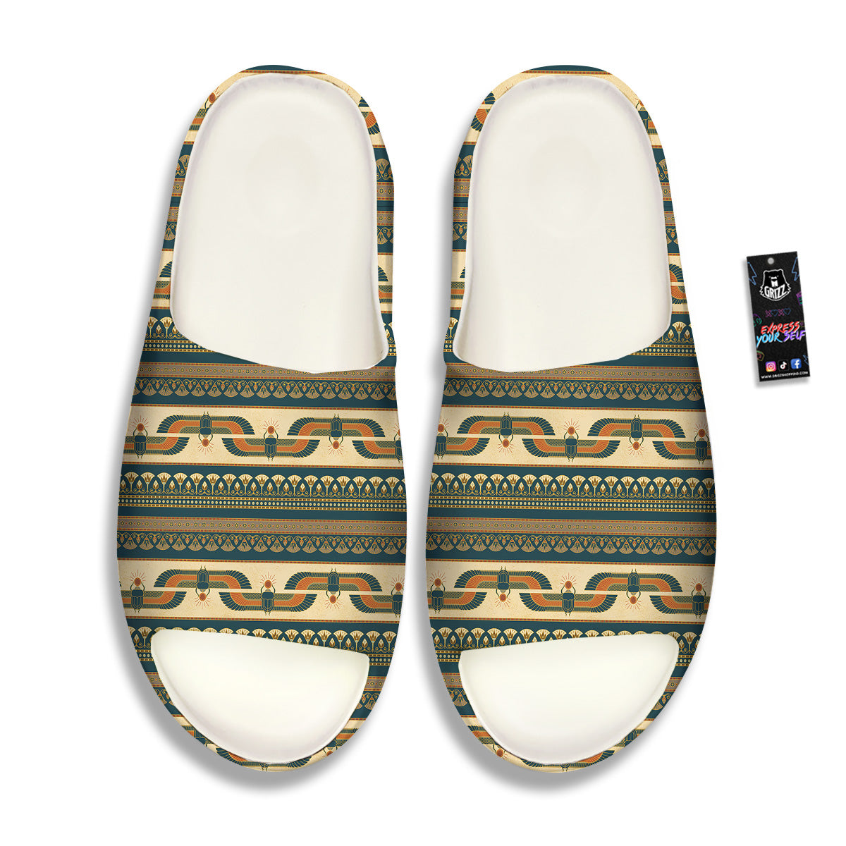 Symbols Of Ancient Egypt Print Pattern Sandals-grizzshop