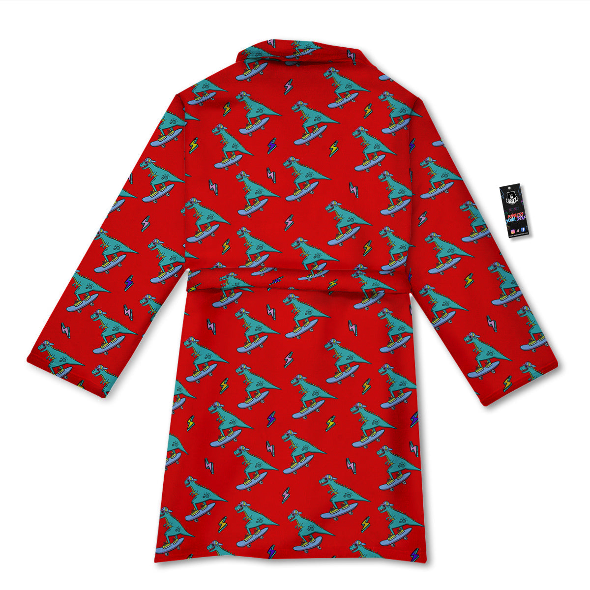 T-Rex Cute Dino Print Pattern Bathrobe-grizzshop