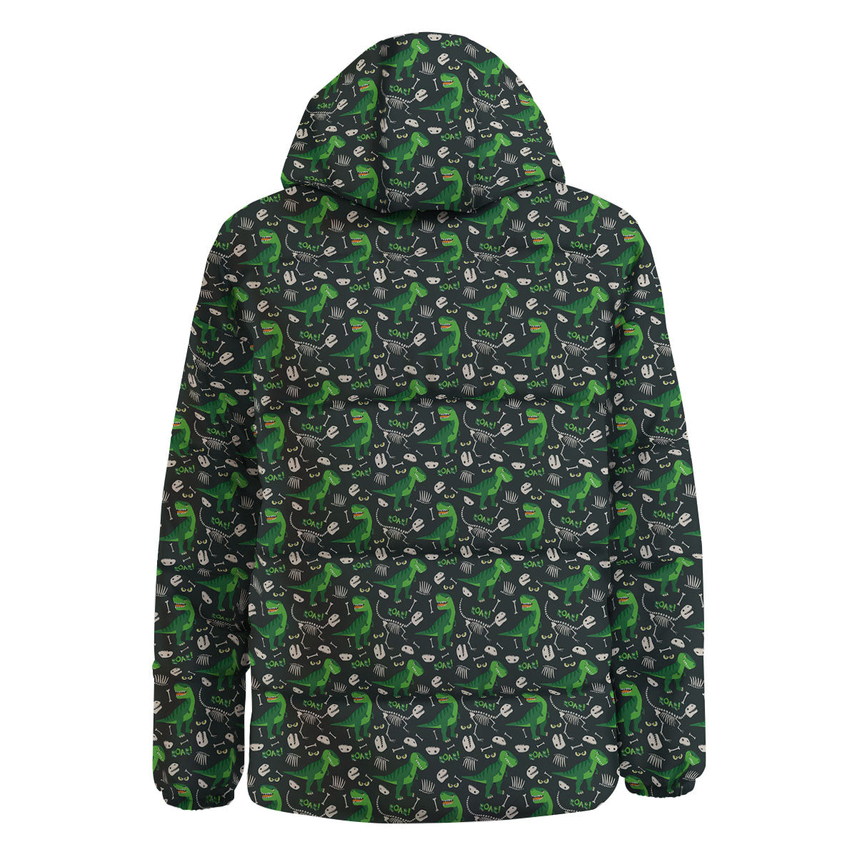 T-Rex Dinosaur Cute Green Print Pattern Down Jacket-grizzshop