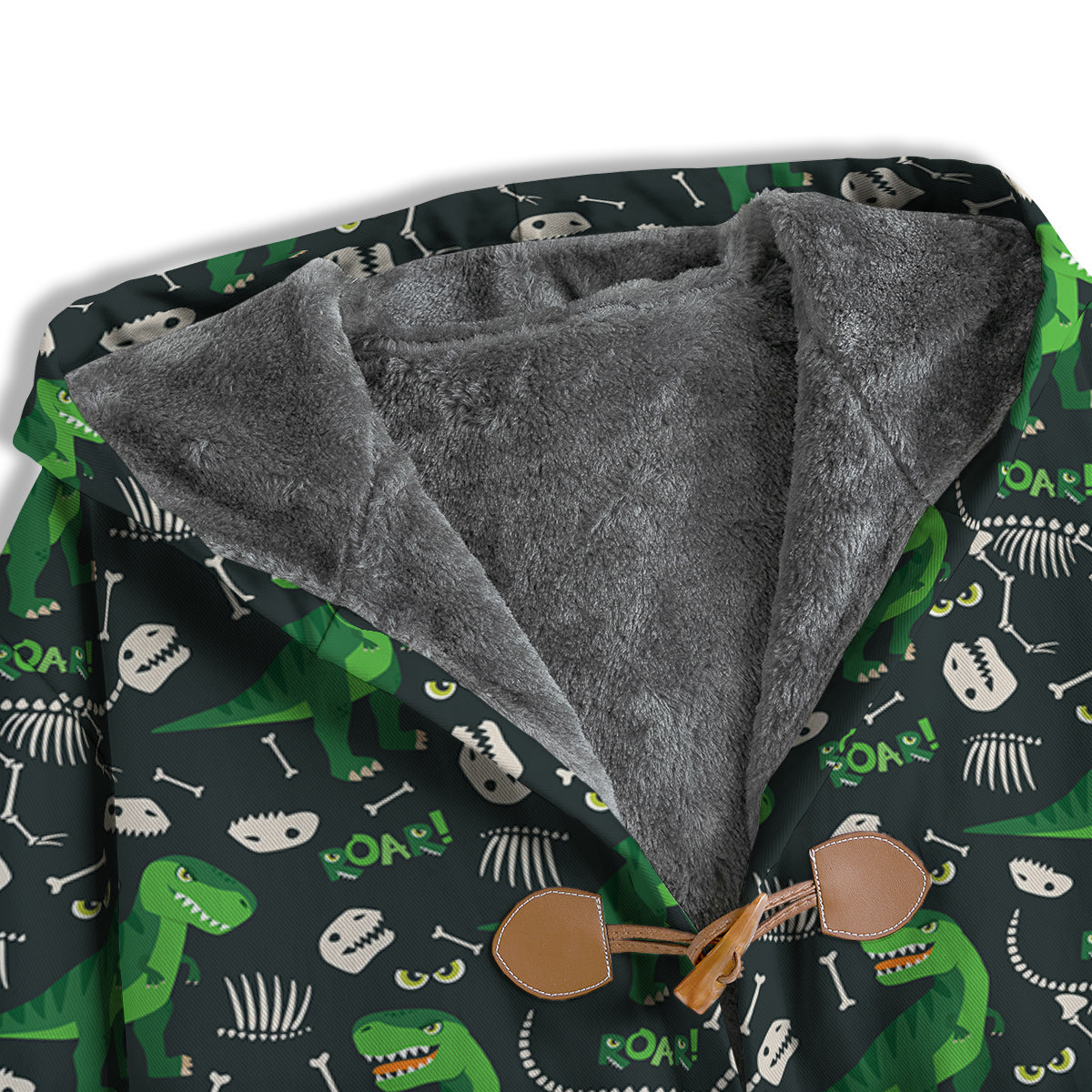 T-Rex Dinosaur Cute Green Print Pattern Men's Windbreaker Jacket-grizzshop