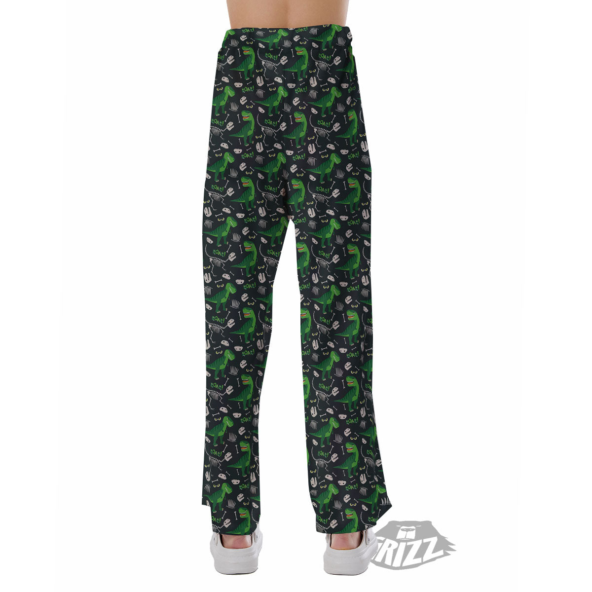 T-Rex Dinosaur Cute Green Print Pattern Pajama Pants-grizzshop