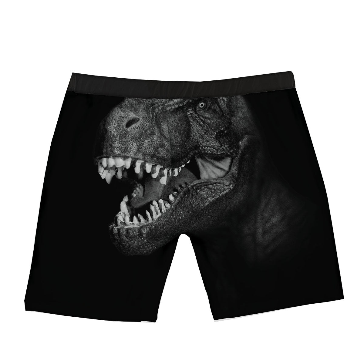 T-Rex Dinosaur White And Black Print Boxer Briefs-grizzshop