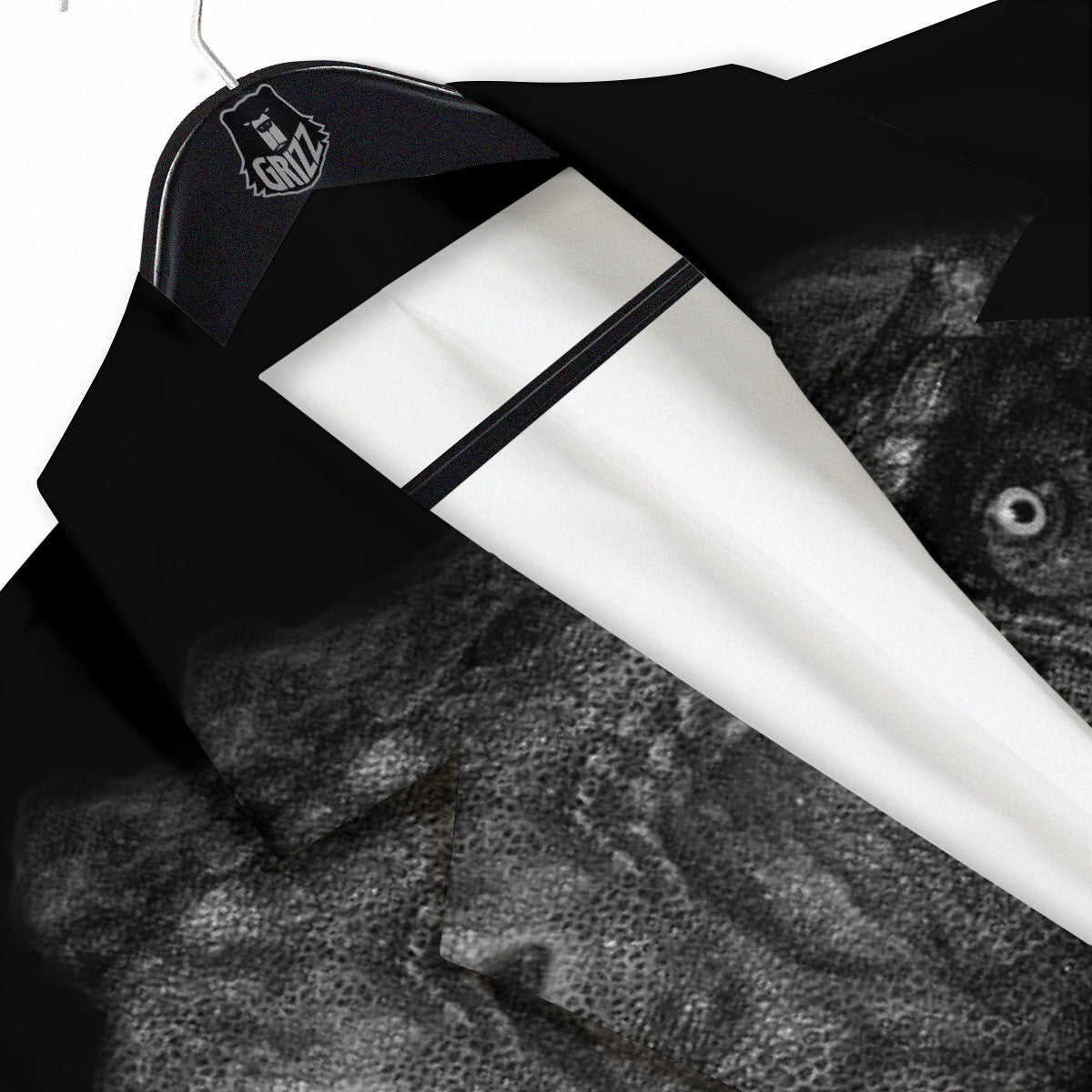 T-Rex Dinosaur White And Black Print Men's Sport Coat-grizzshop