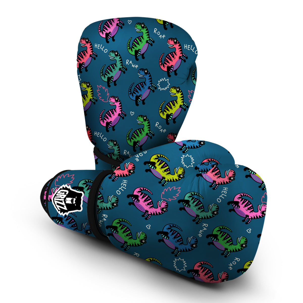 T rex Dinosaur Print Pattern Boxing Gloves-grizzshop