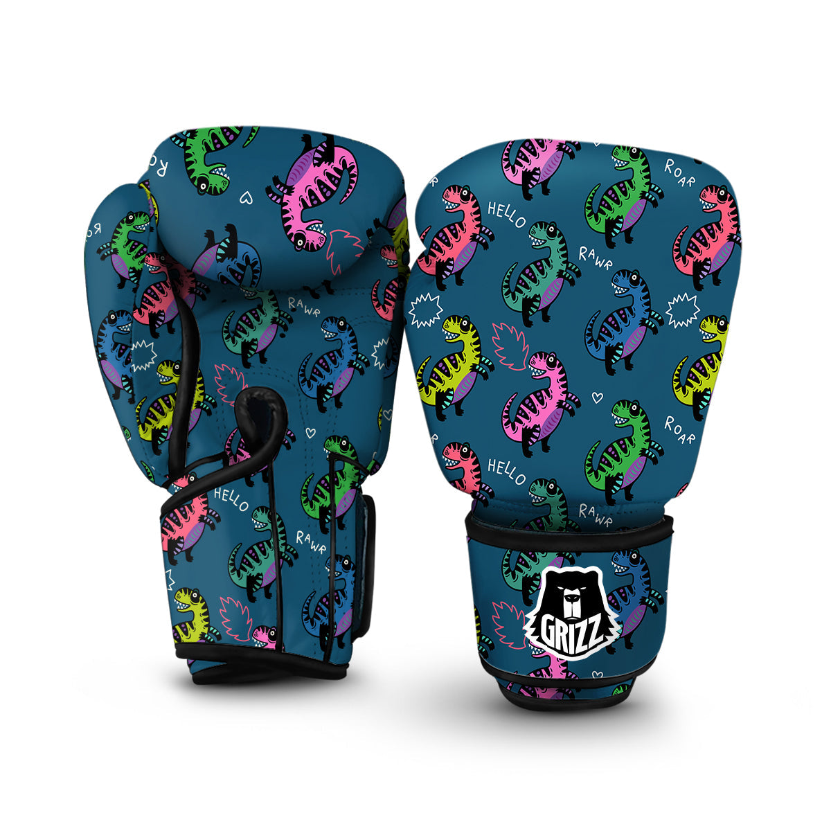 T rex Dinosaur Print Pattern Boxing Gloves-grizzshop