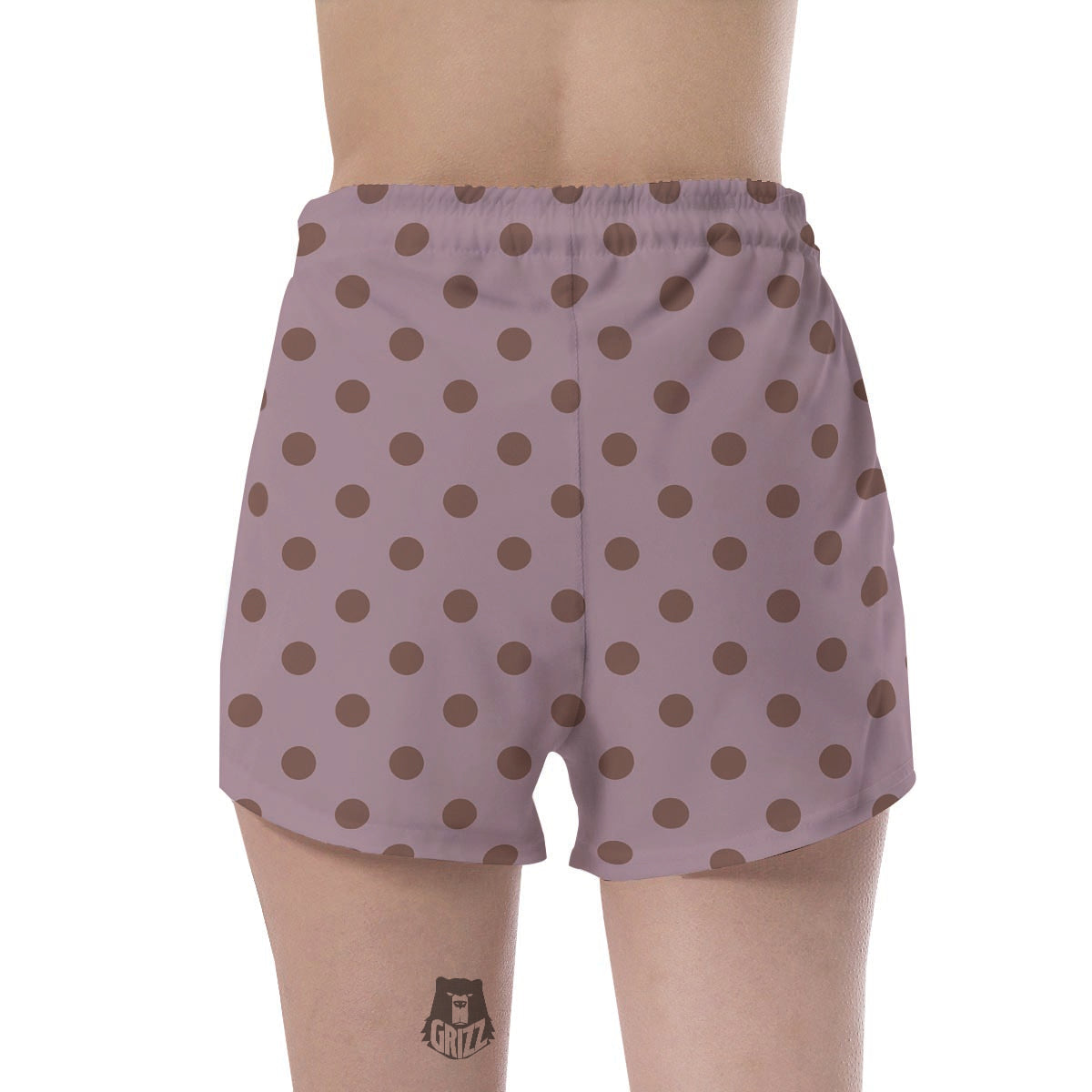 Tan And Brown Tiny Polka Dot Women's Shorts-grizzshop