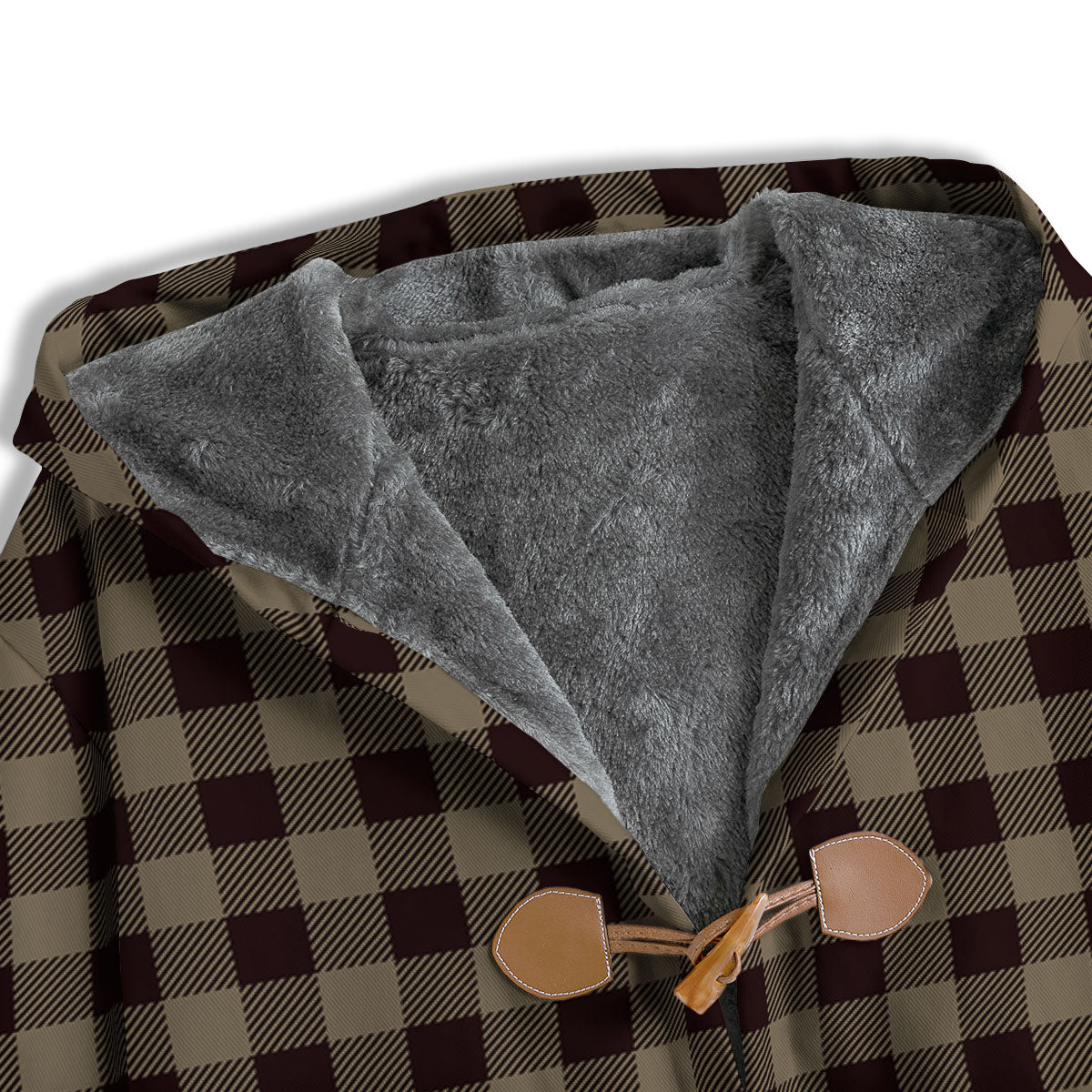 Tan Dark And Black Check Print Pattern Men's Windbreaker Jacket-grizzshop