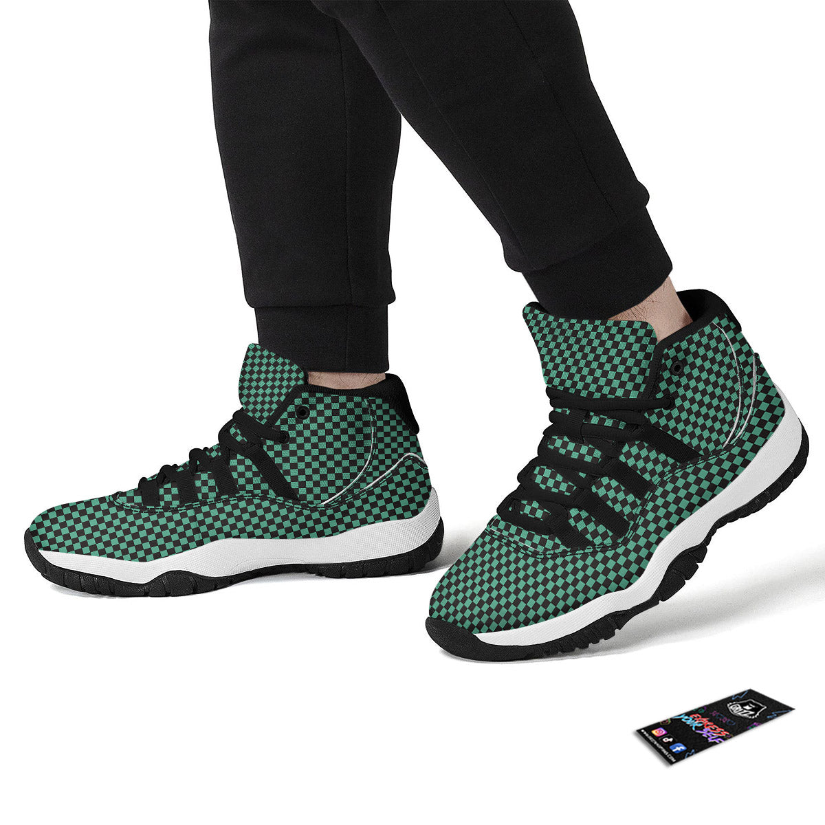 Tanjiro Print Pattern Black Bball Shoes-grizzshop