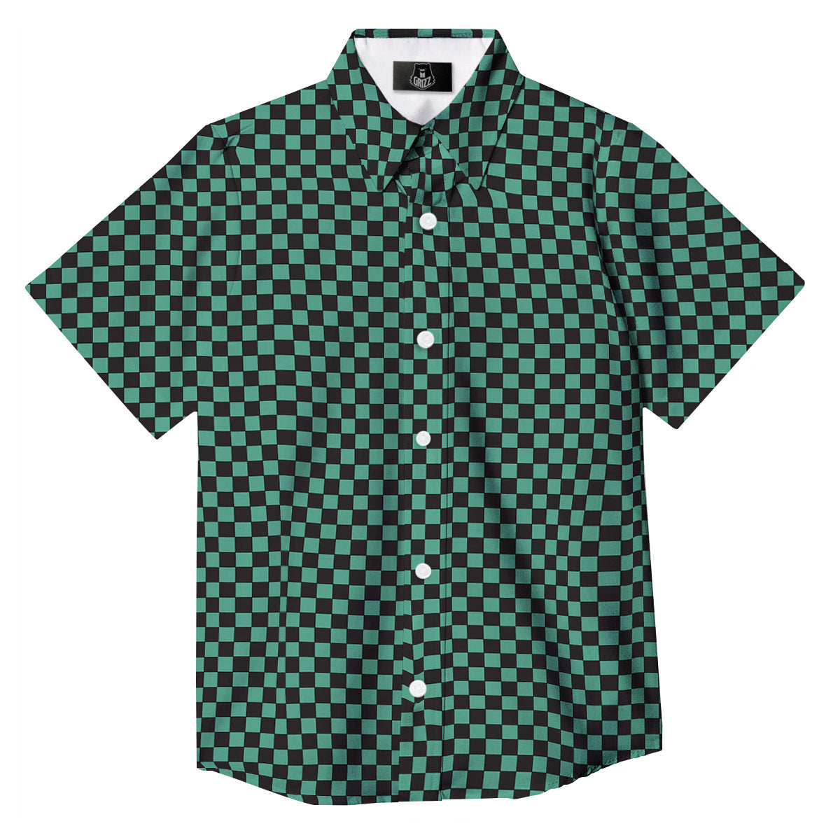 Tanjiro Print Pattern Button Up Shirt-grizzshop