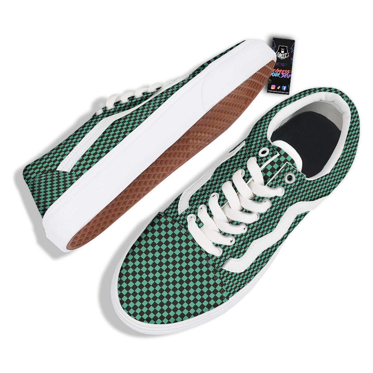 Tanjiro Print Pattern Skate Shoes-grizzshop