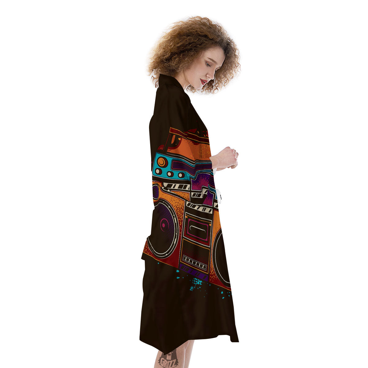 Tape Old Cassette Print Kimono-grizzshop