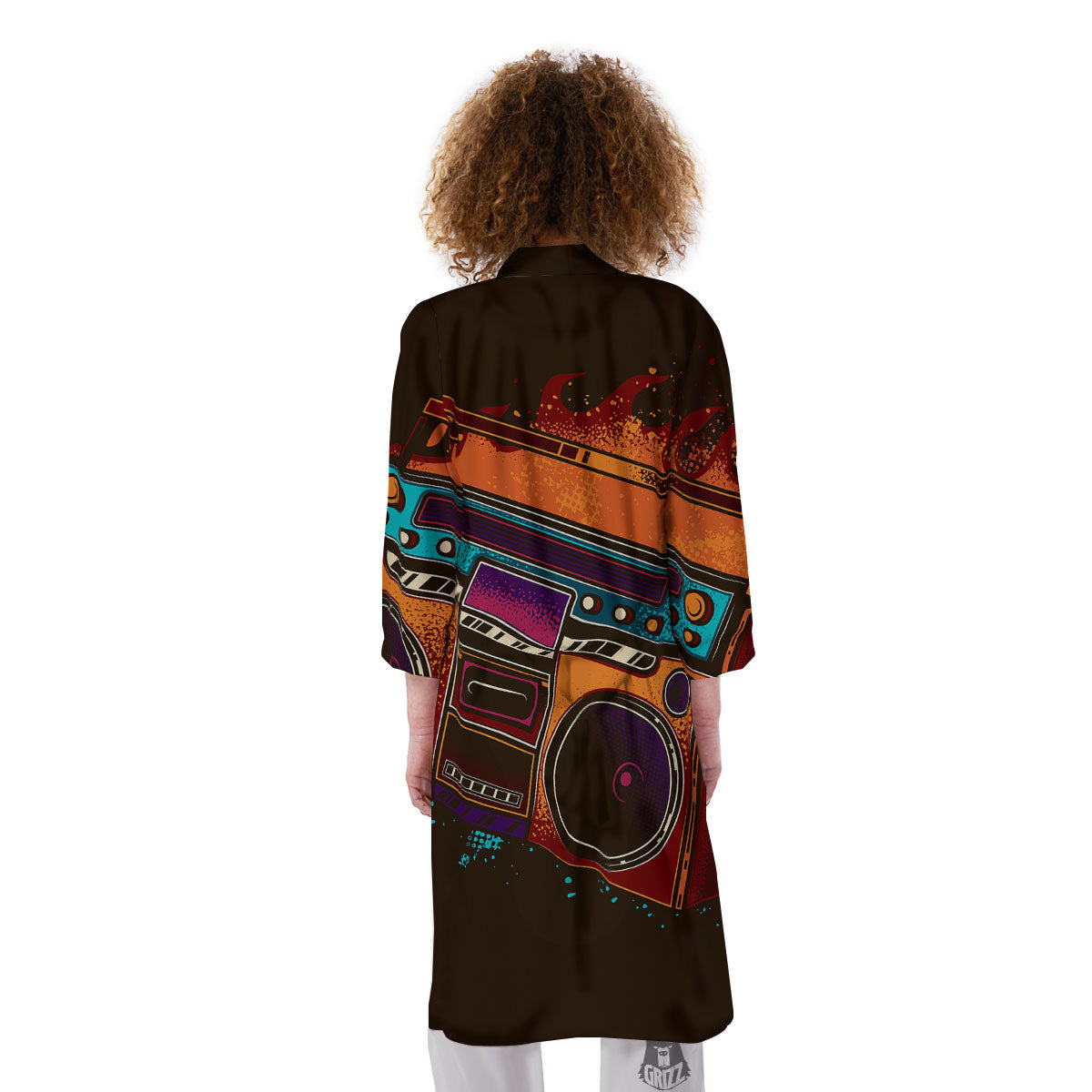 Tape Old Cassette Print Kimono-grizzshop