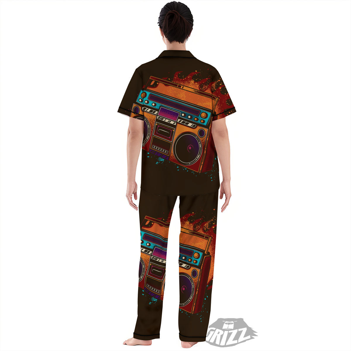 Tape Old Cassette Print Women's Pajamas Set-grizzshop