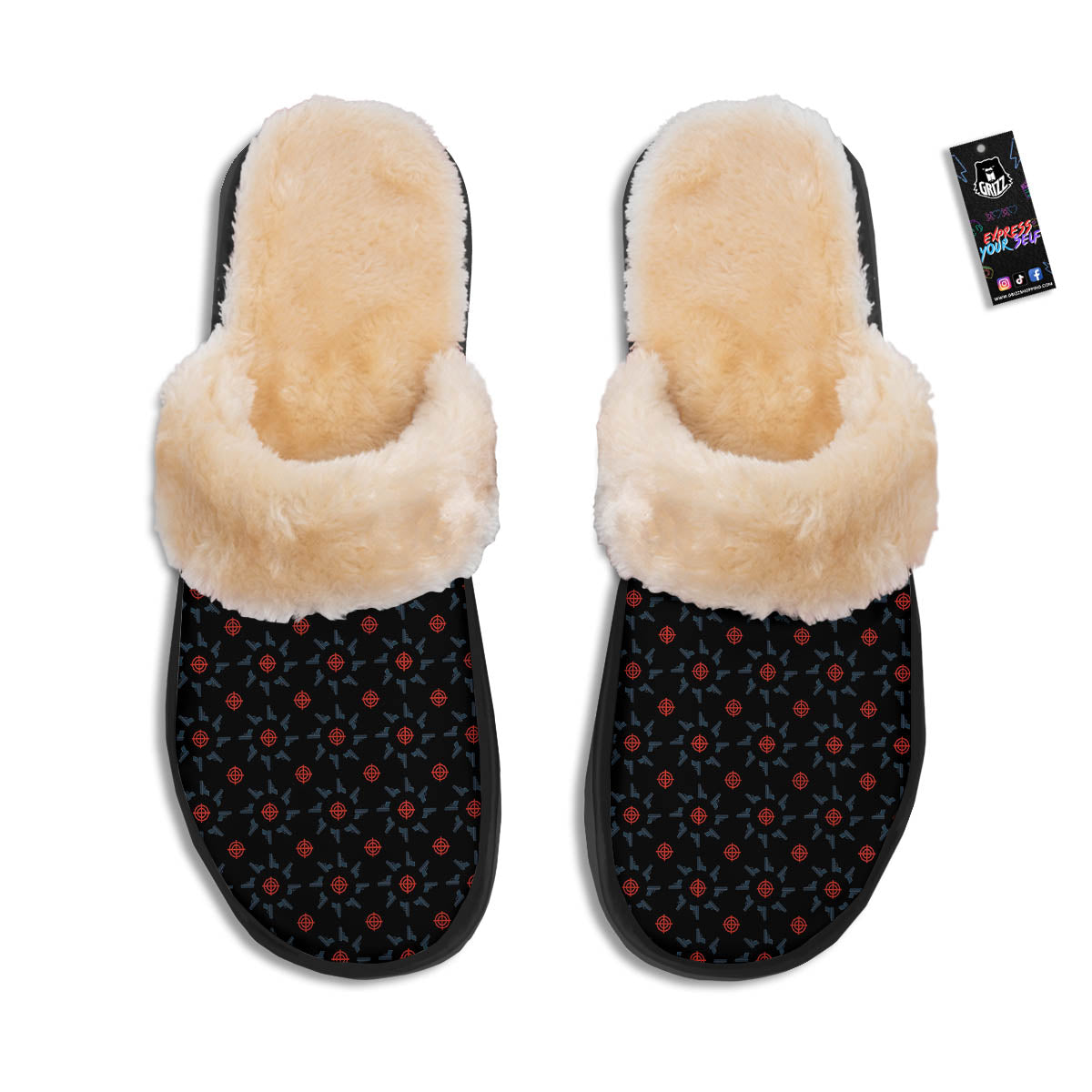 Target Bullseye Print Pattern Slippers-grizzshop