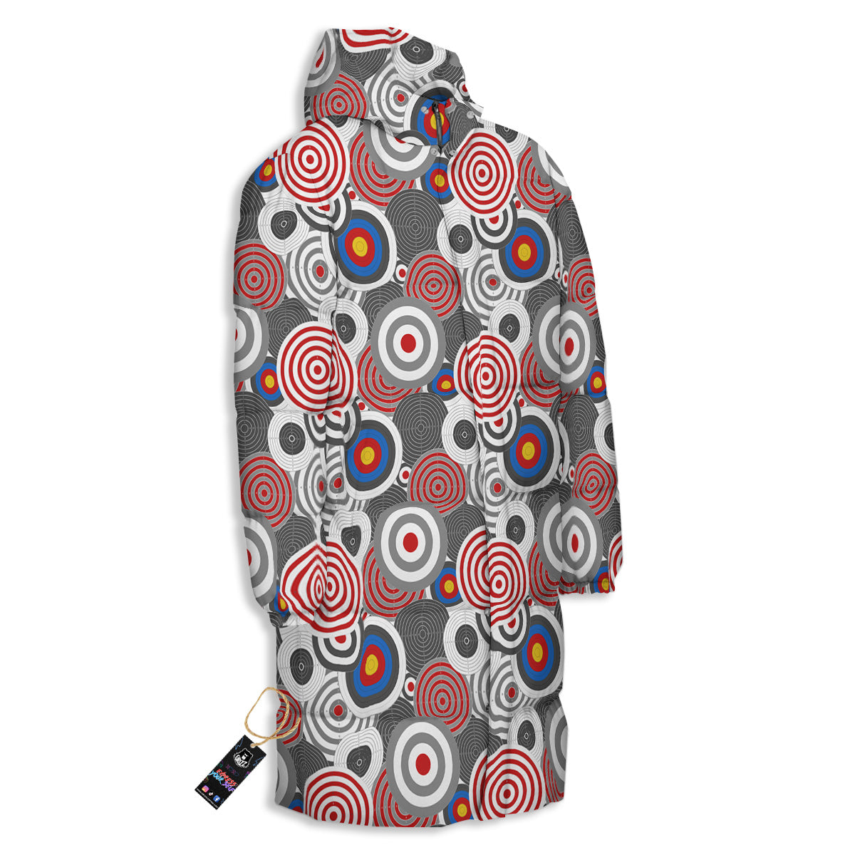 Target Darts Board Game Print Pattern Long Down Jacket-grizzshop