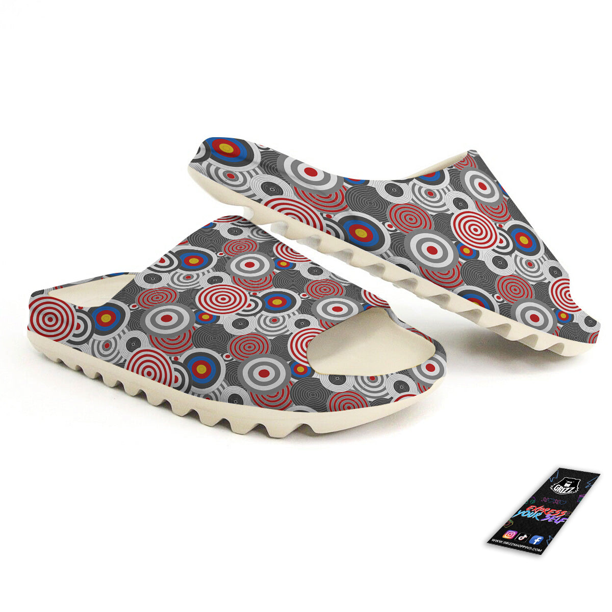 Target Darts Board Game Print Pattern Sandals-grizzshop