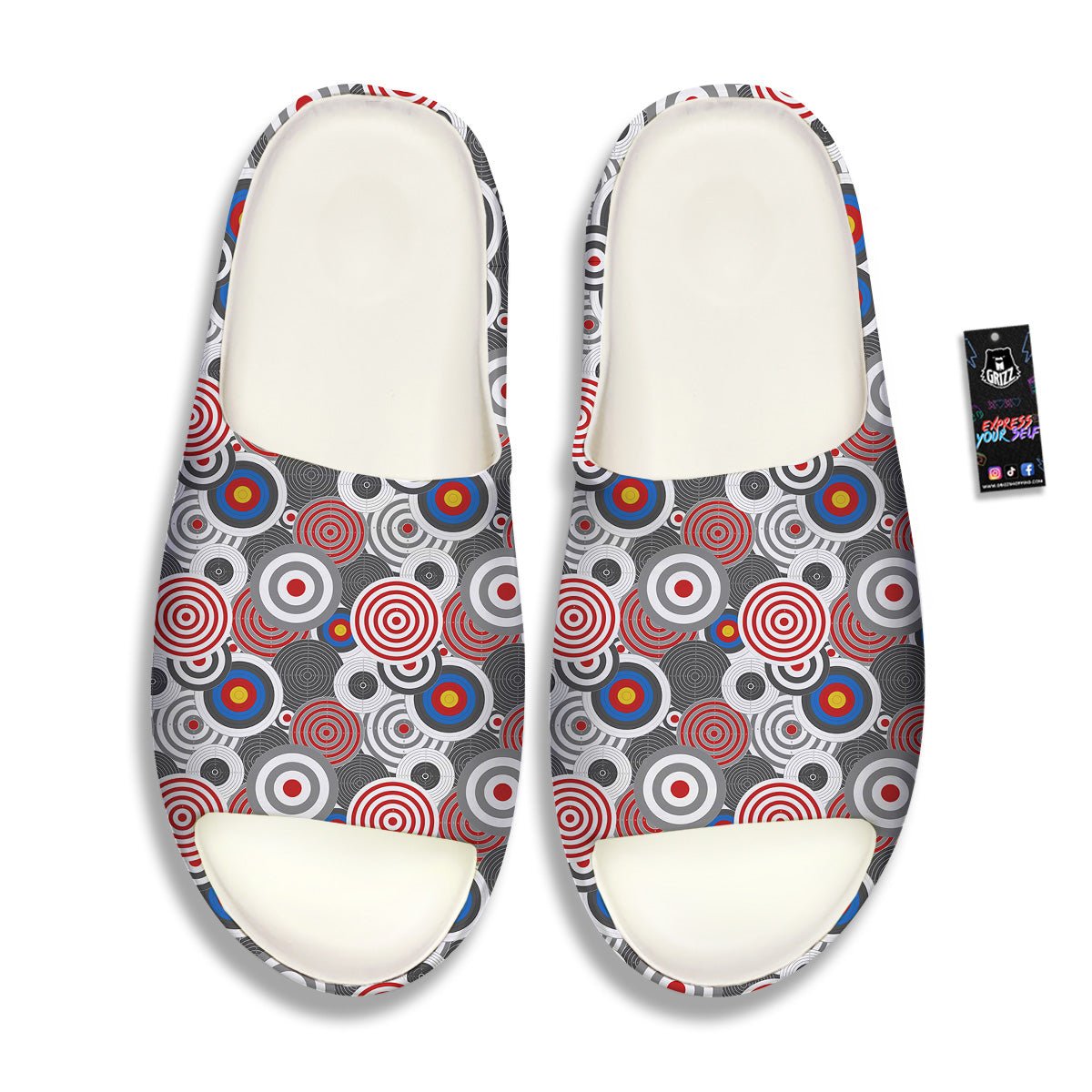 Target Darts Board Game Print Pattern Sandals-grizzshop