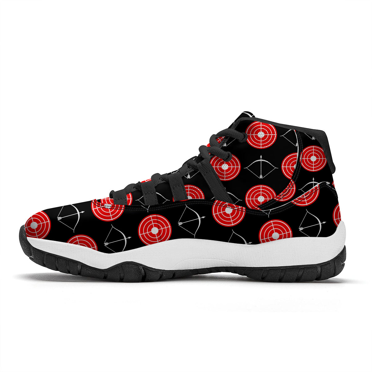 Targets Archery Pattern Print Black Bball Shoes-grizzshop