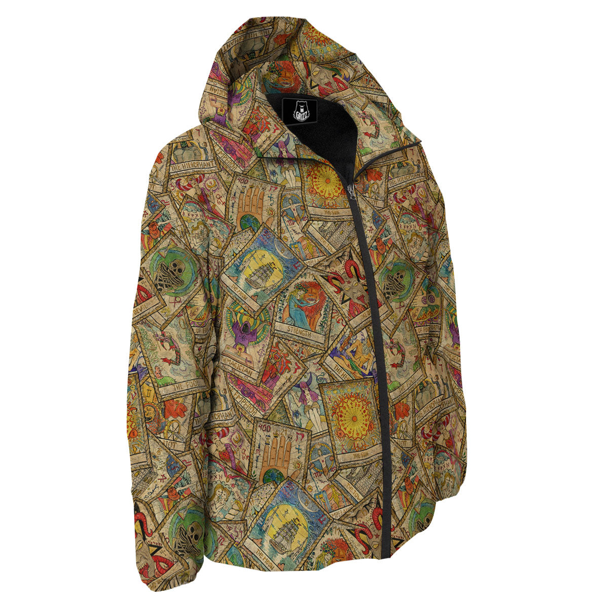 Tarot Card Wicca Vintage Print Pattern Down Jacket-grizzshop