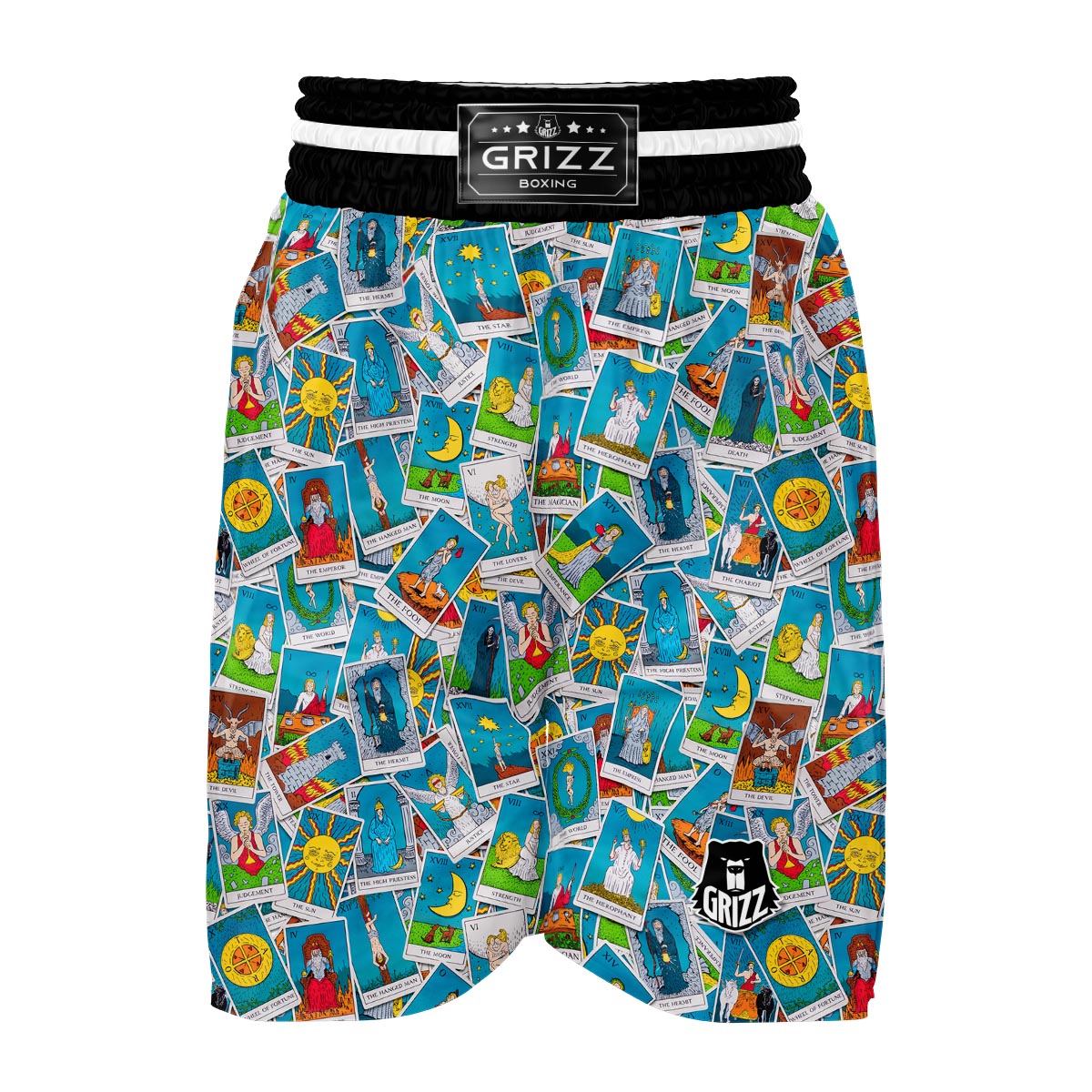 Tarot Pattern Print Boxing Shorts-grizzshop