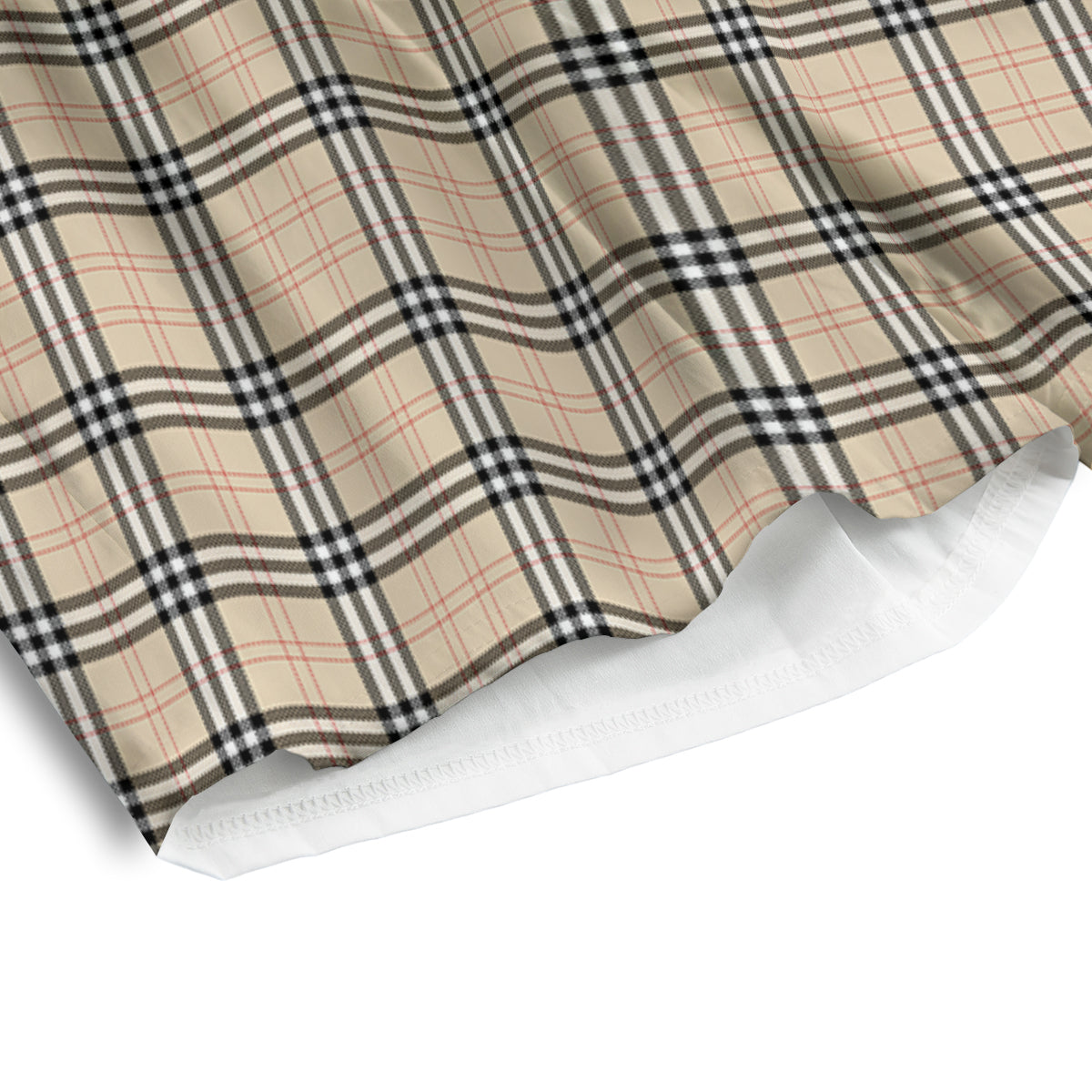 Tartan Beige Print Pattern Men's Athletic Shorts