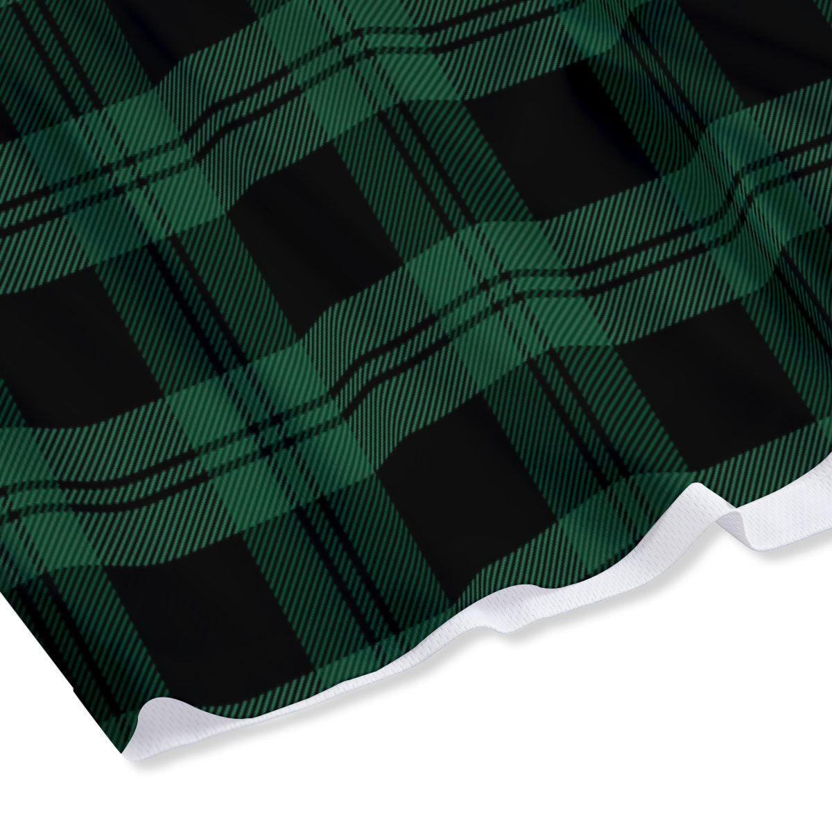 Tartan Black And Green Print Pattern Mesh Shorts