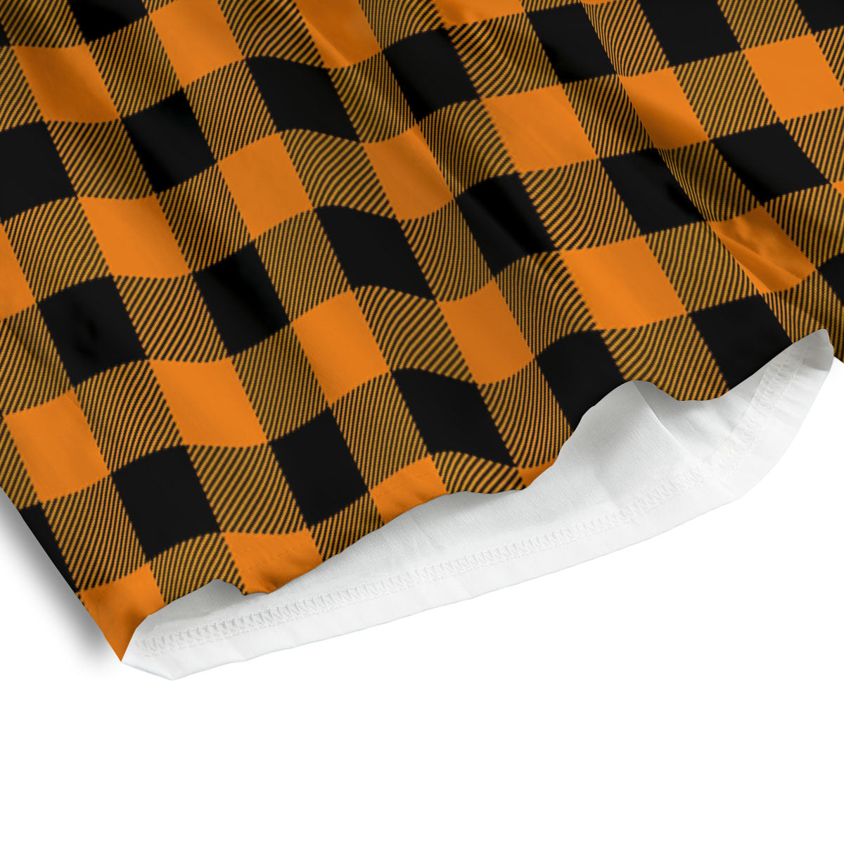 Tartan Black And Orange Print Pattern Men's Athletic Shorts