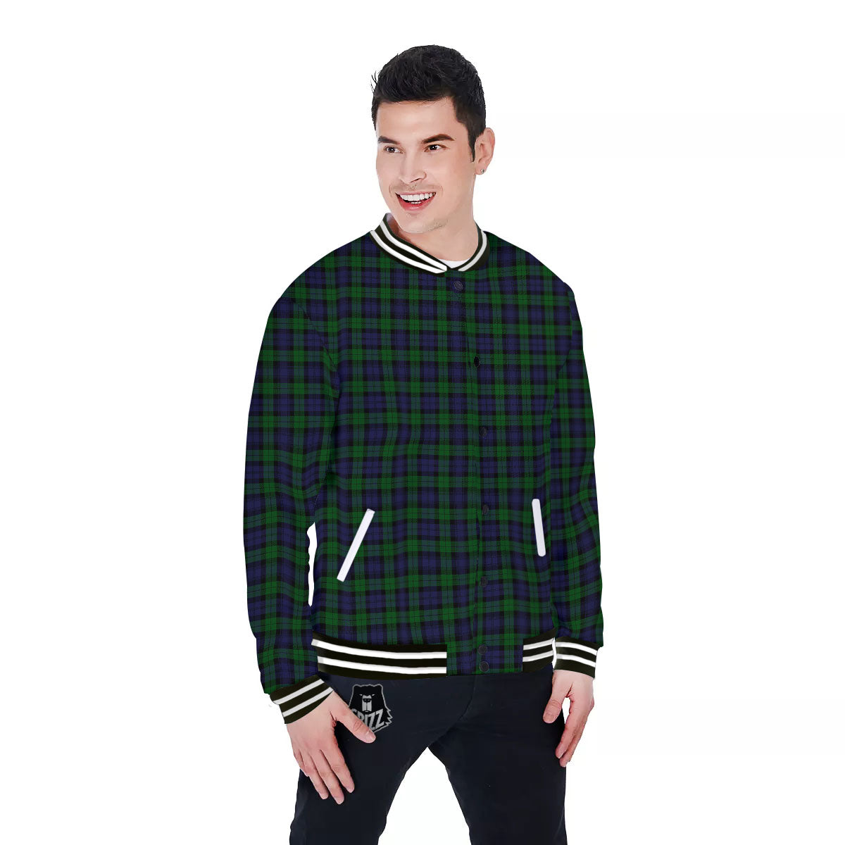 Tartan Black Watch Print Pattern Baseball Jacket-grizzshop