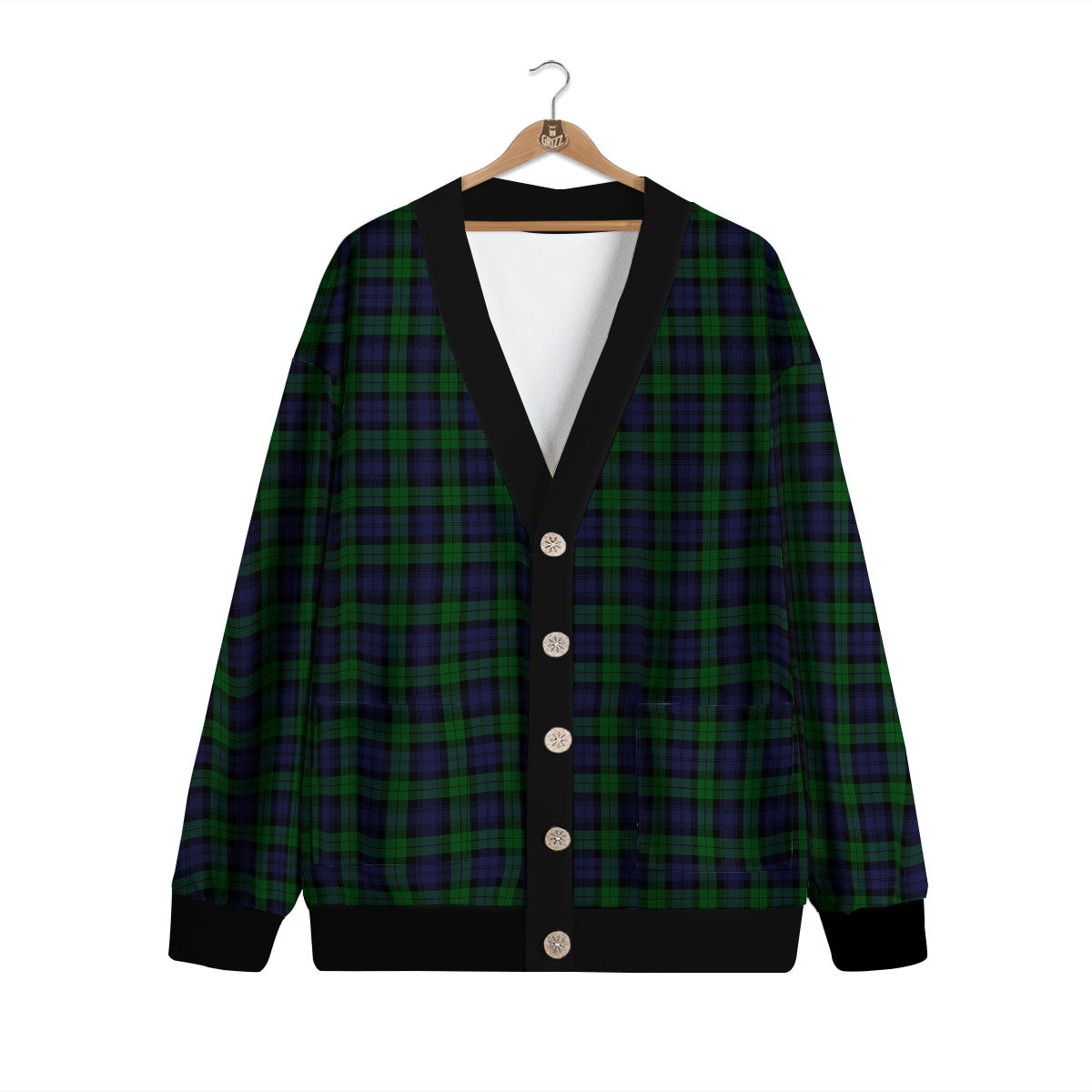 Tartan Black Watch Print Pattern Cardigan-grizzshop