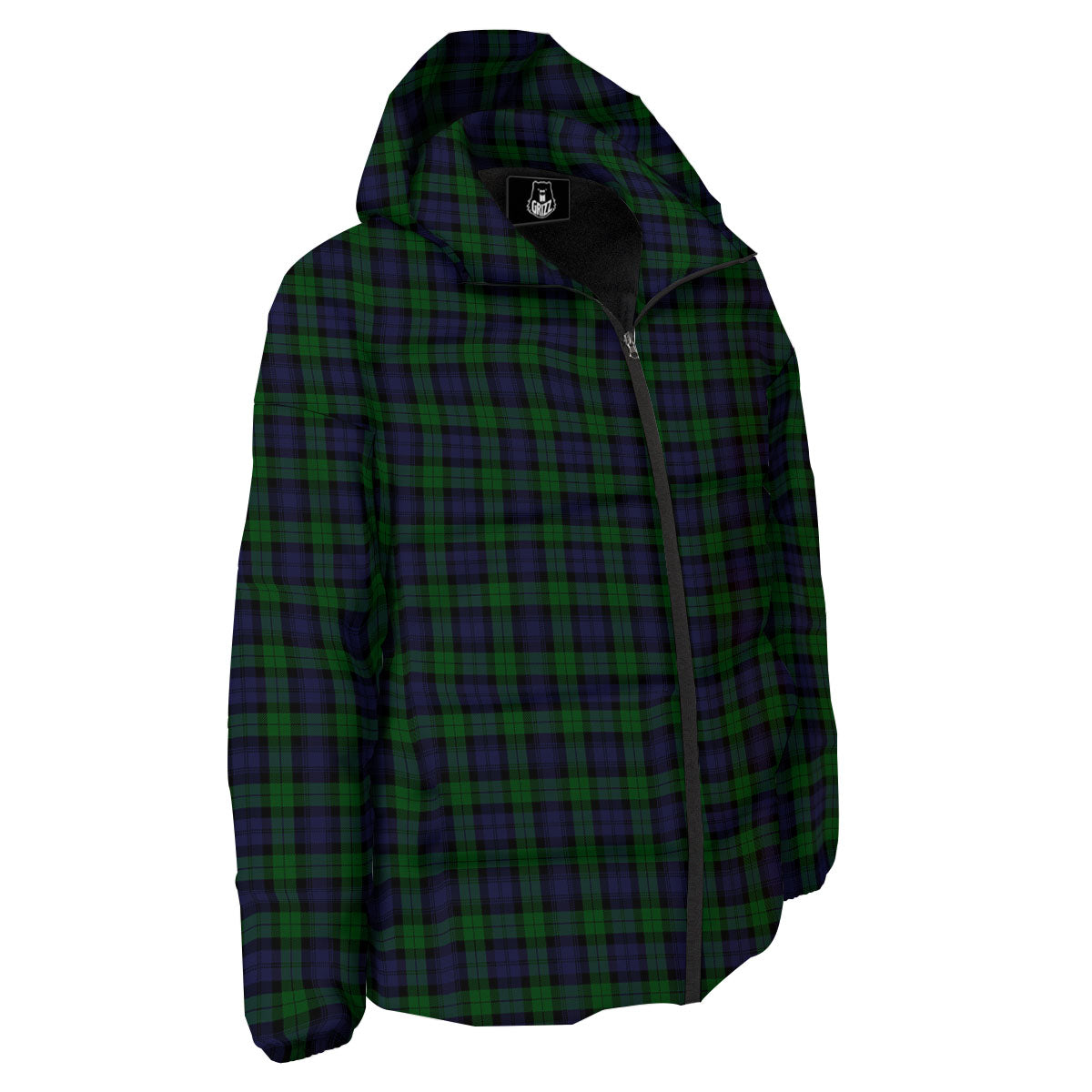 Tartan Black Watch Print Pattern Down Jacket-grizzshop