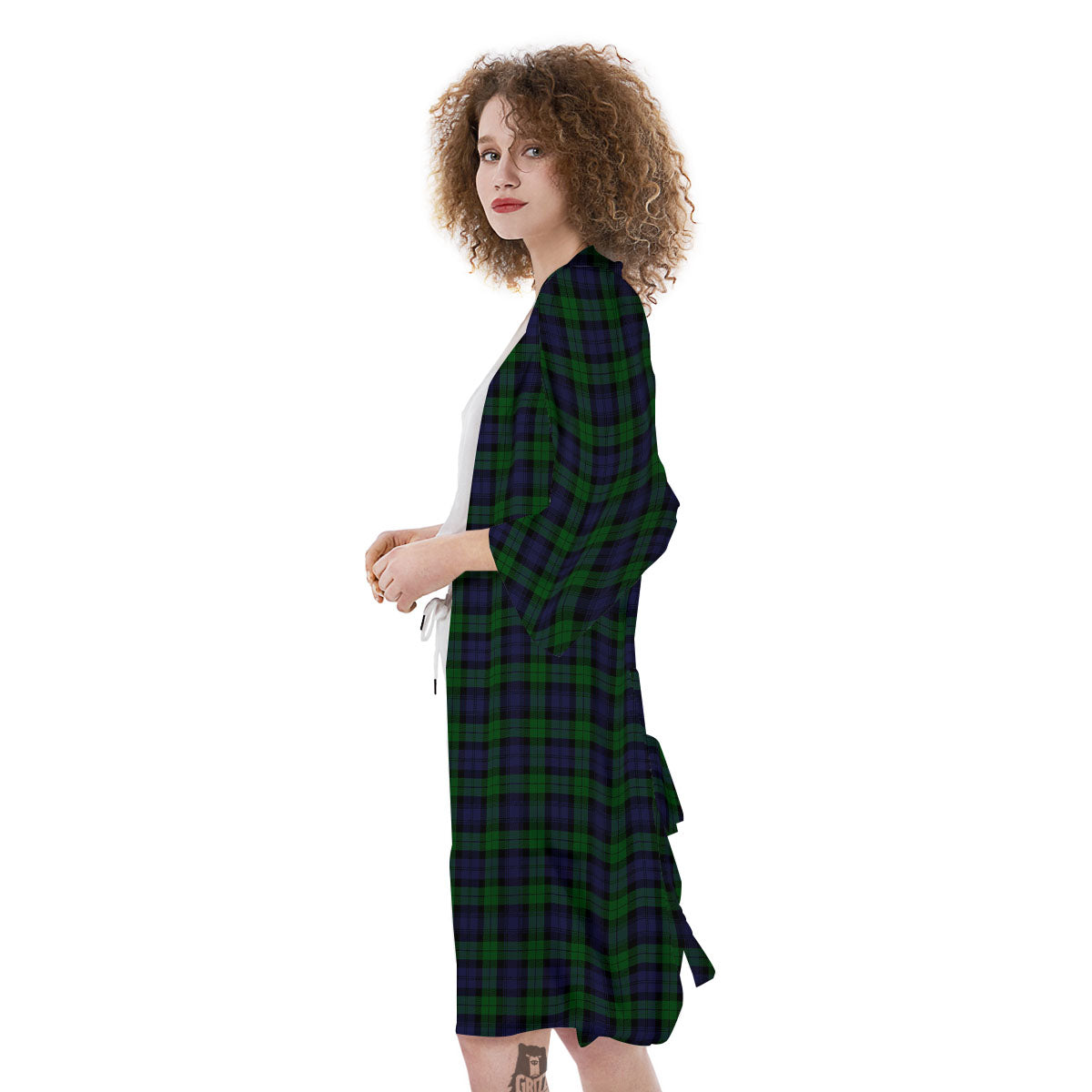 Tartan Black Watch Print Pattern Kimono-grizzshop