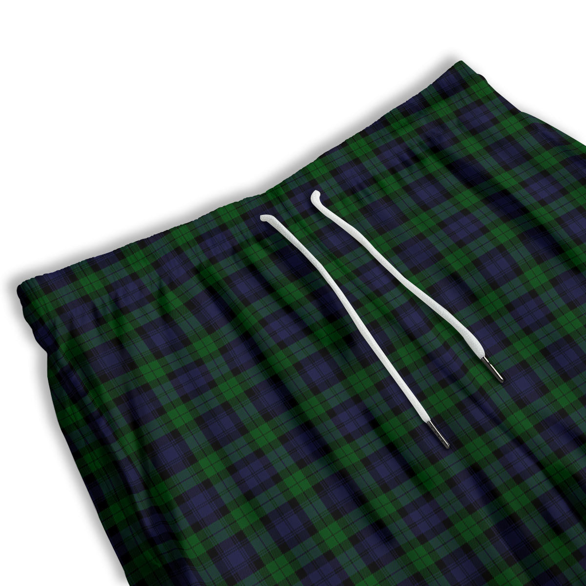Tartan Black Watch Print Pattern Men's Athletic Shorts
