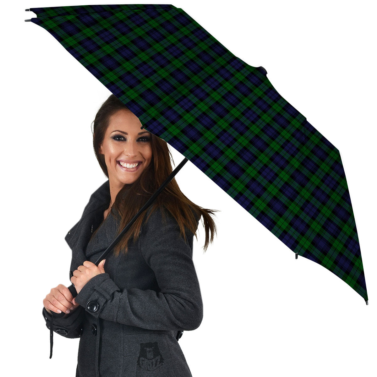 Tartan Black Watch Print Pattern Umbrella-grizzshop
