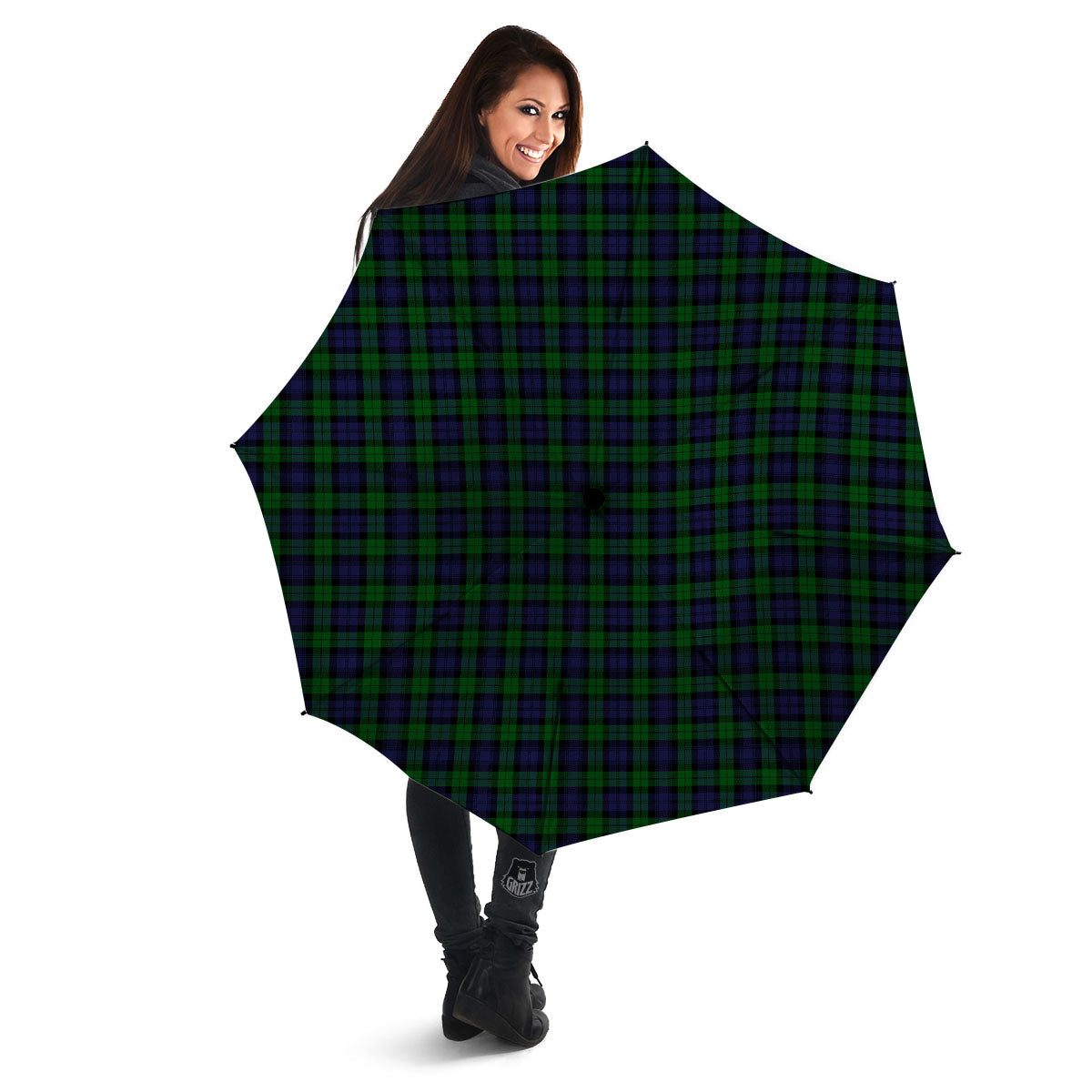 Tartan Black Watch Print Pattern Umbrella-grizzshop