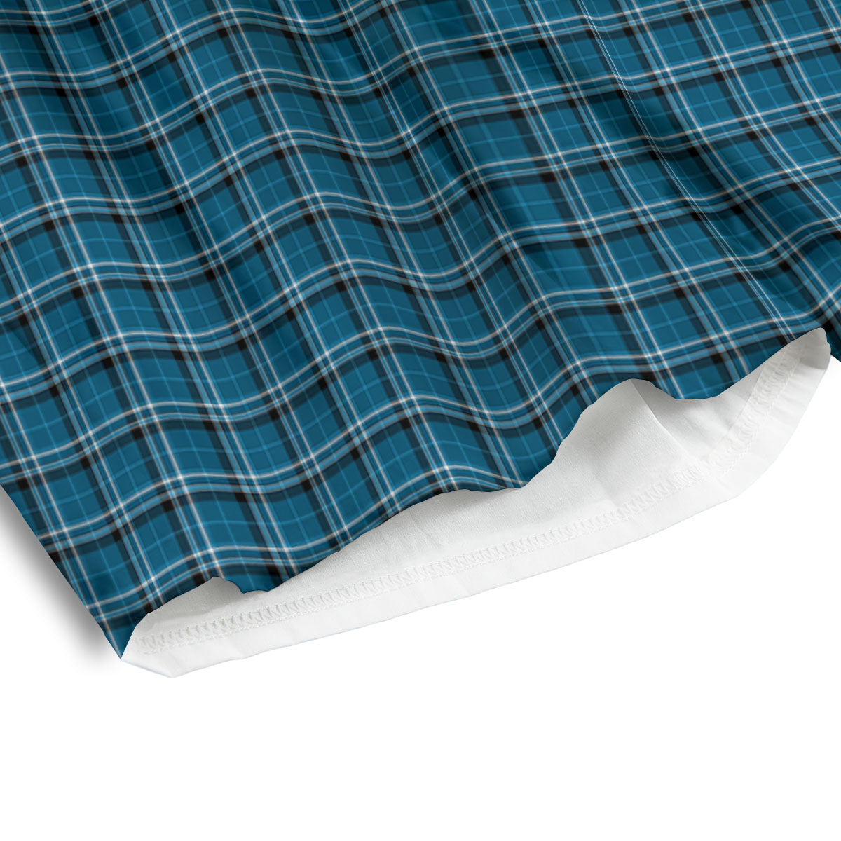Tartan Blue And White Line Print Pattern Men's Athletic Shorts