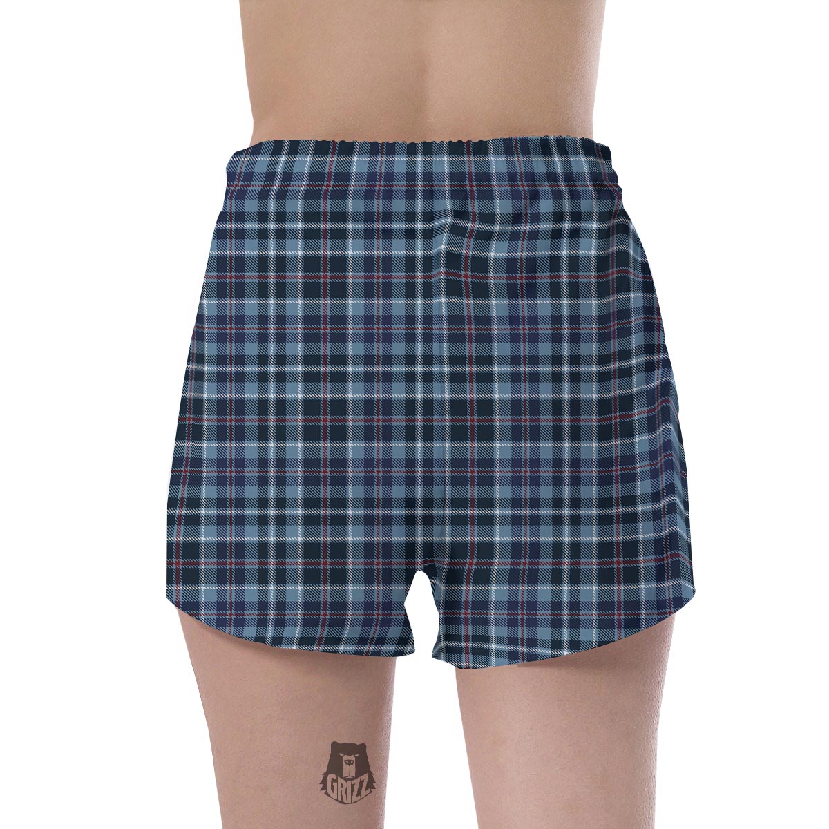 Tartan Blue Plaid Women's Shorts-grizzshop