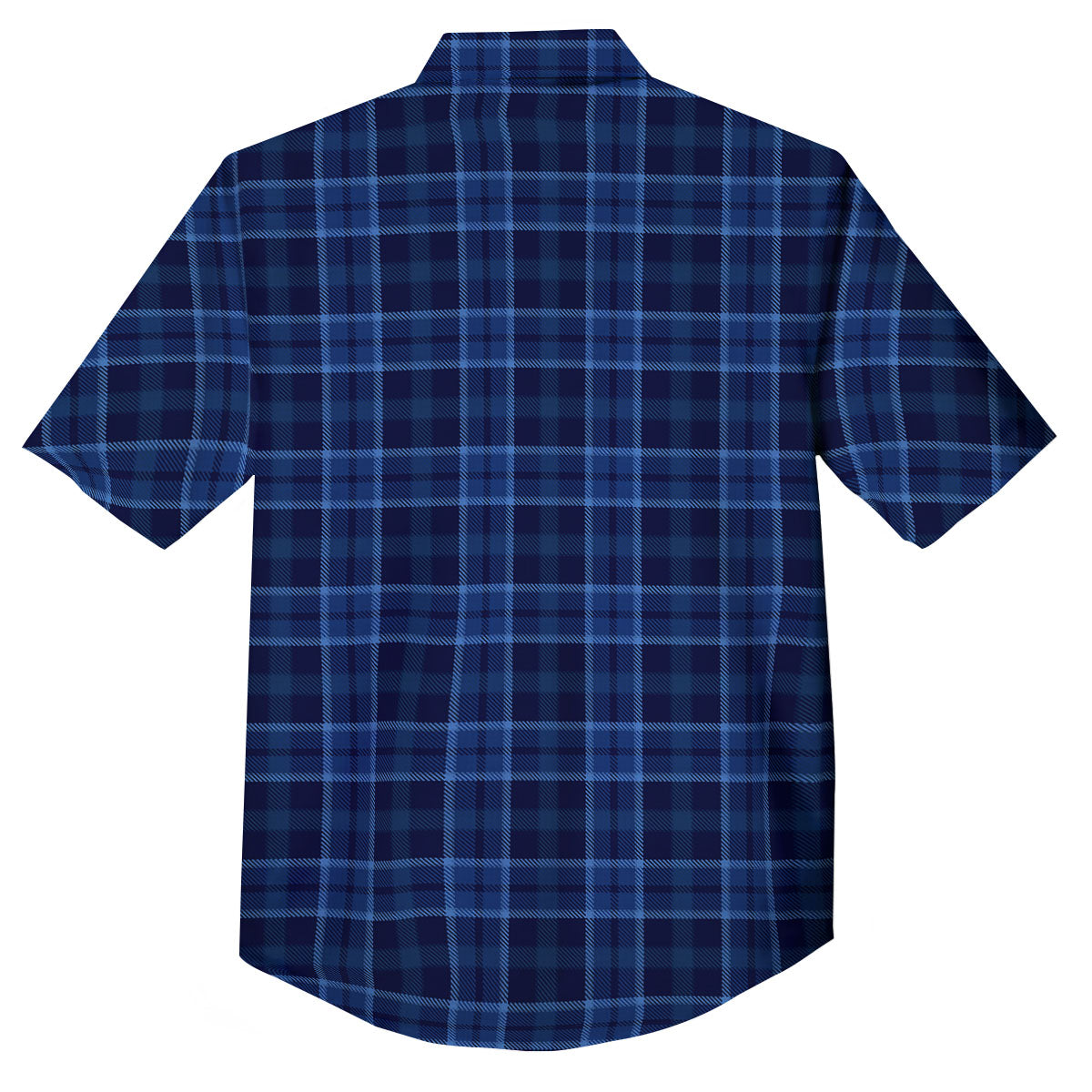 Tartan Blue Print Pattern Button Up Shirt-grizzshop