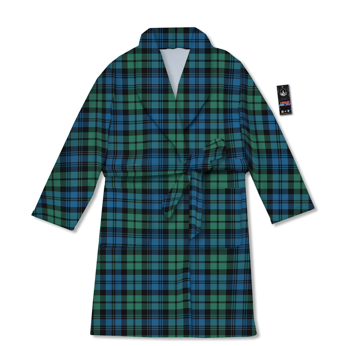 Tartan Clan Campbell Print Pattern Bathrobe-grizzshop