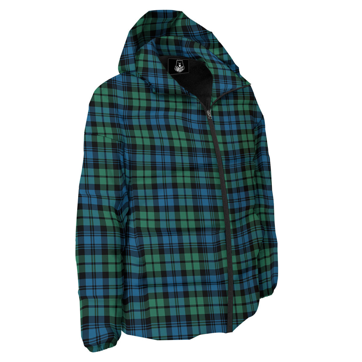 Tartan Clan Campbell Print Pattern Down Jacket-grizzshop