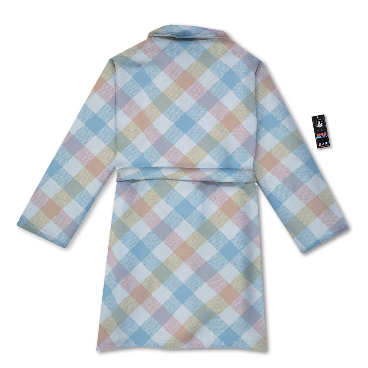 Tartan Colorful Print Pattern Bathrobe-grizzshop