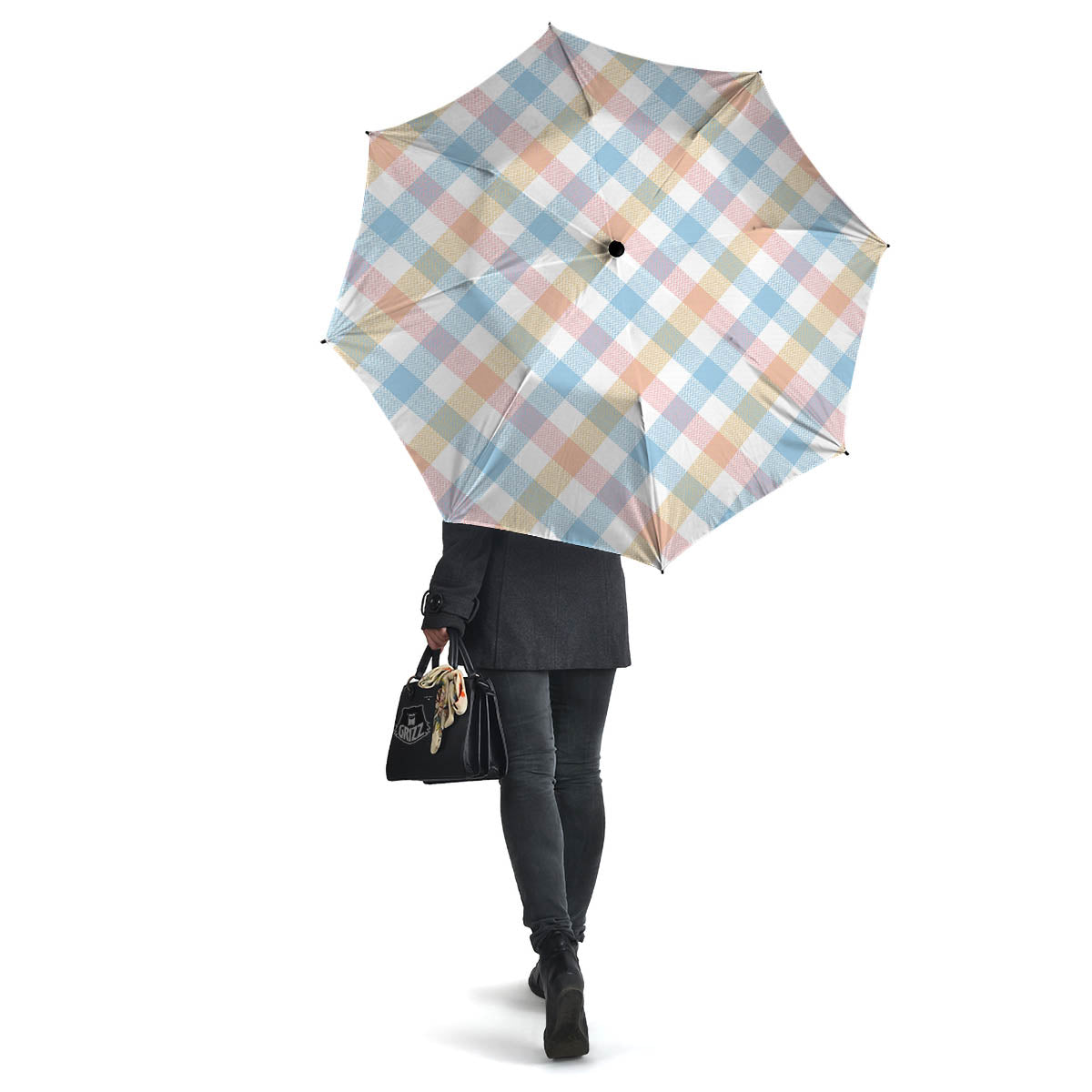 Tartan Colorful Print Pattern Umbrella-grizzshop
