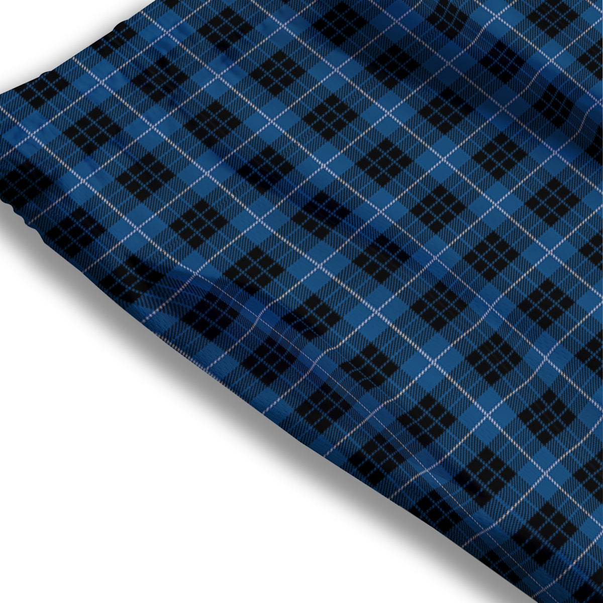 Tartan Dark Blue Print Pattern Mesh Shorts