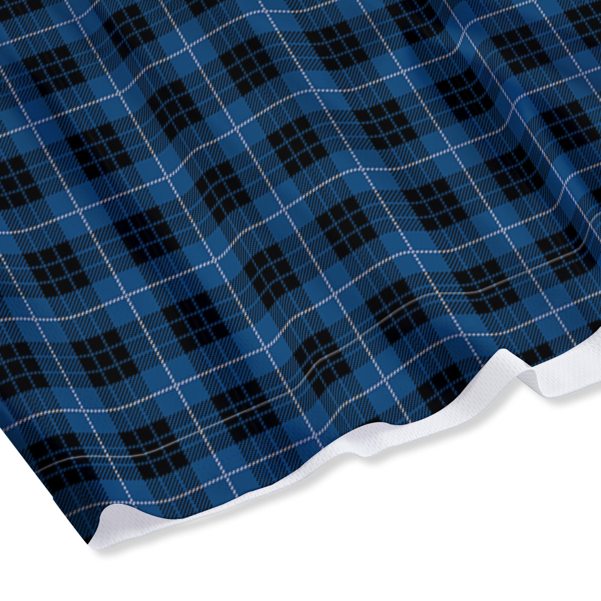 Tartan Dark Blue Print Pattern Mesh Shorts