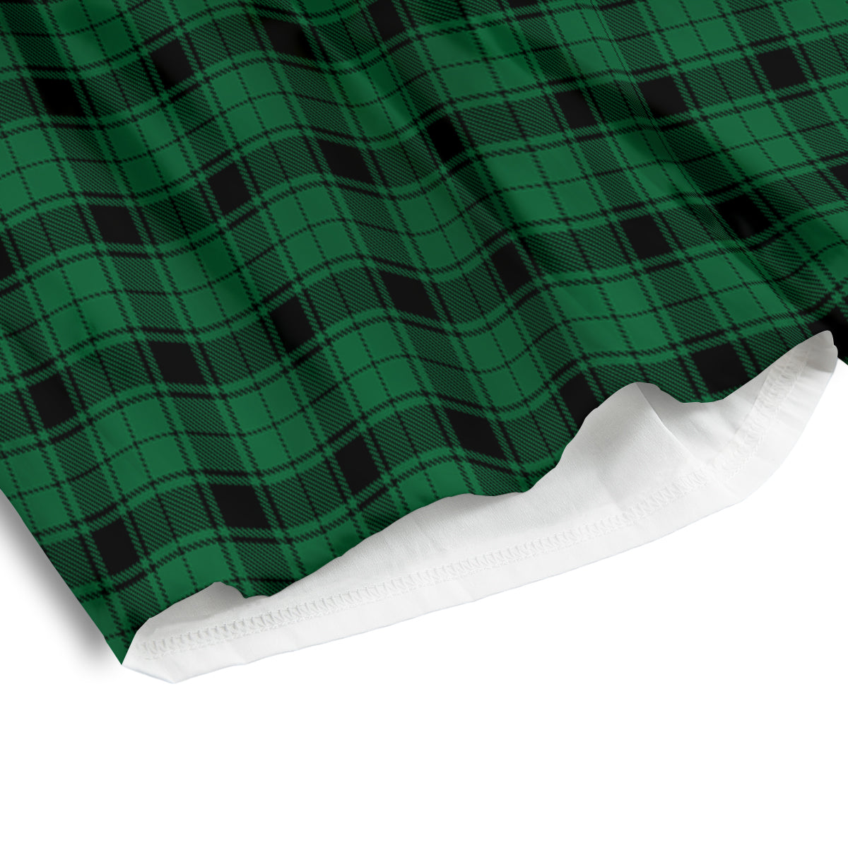 Tartan Green And Black Print Pattern Men's Athletic Shorts