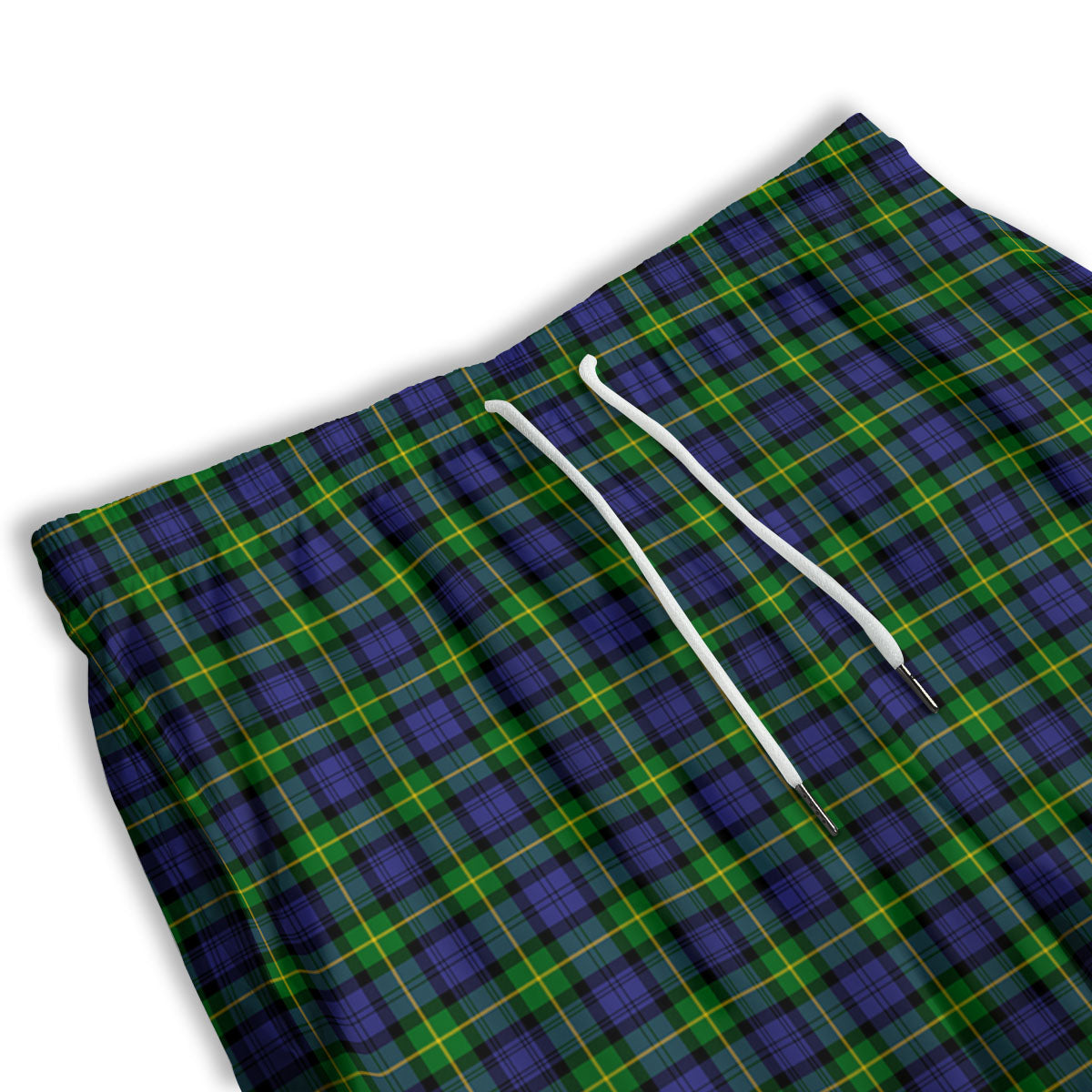 Tartan Green And Blue Print Pattern Men's Athletic Shorts