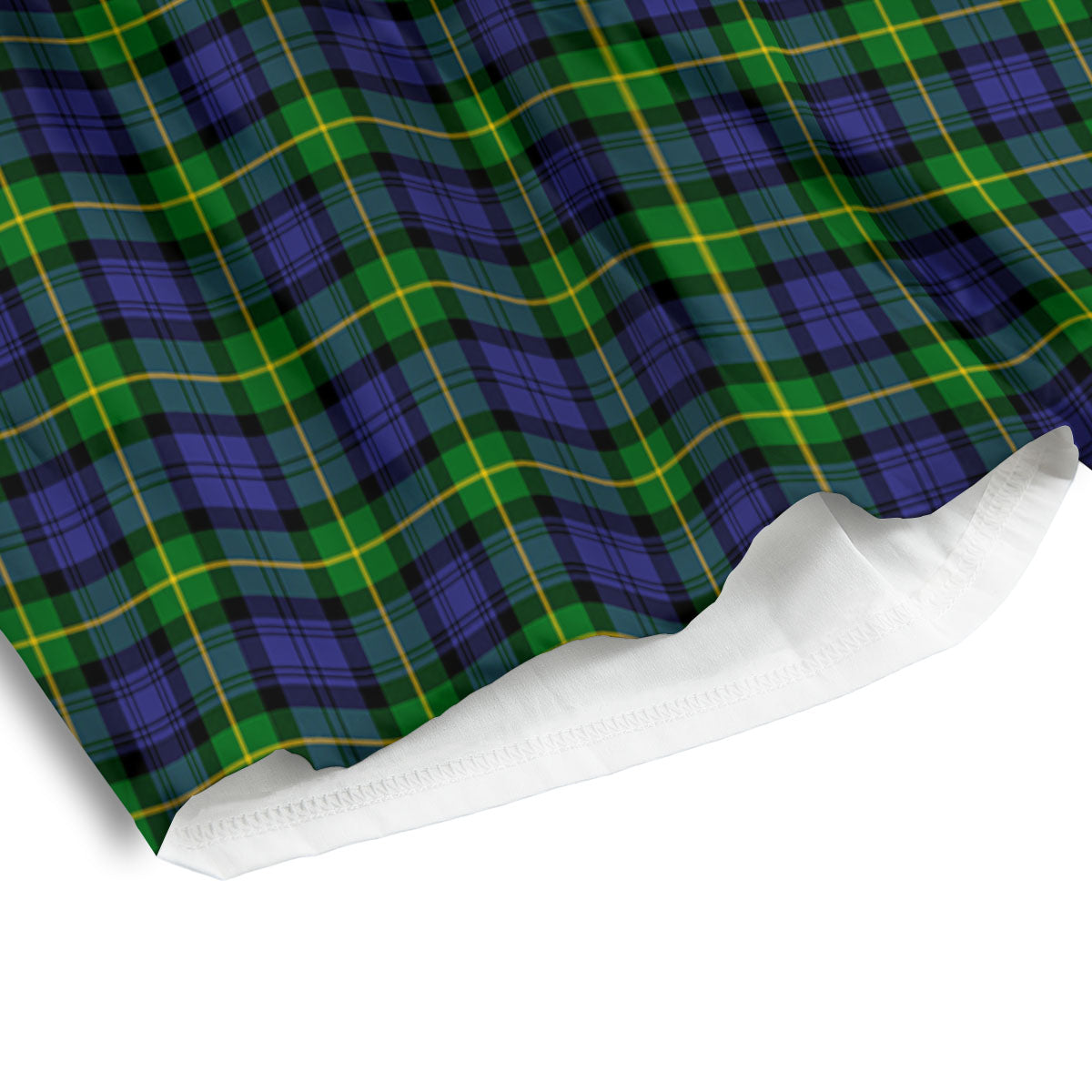Tartan Green And Blue Print Pattern Men's Athletic Shorts