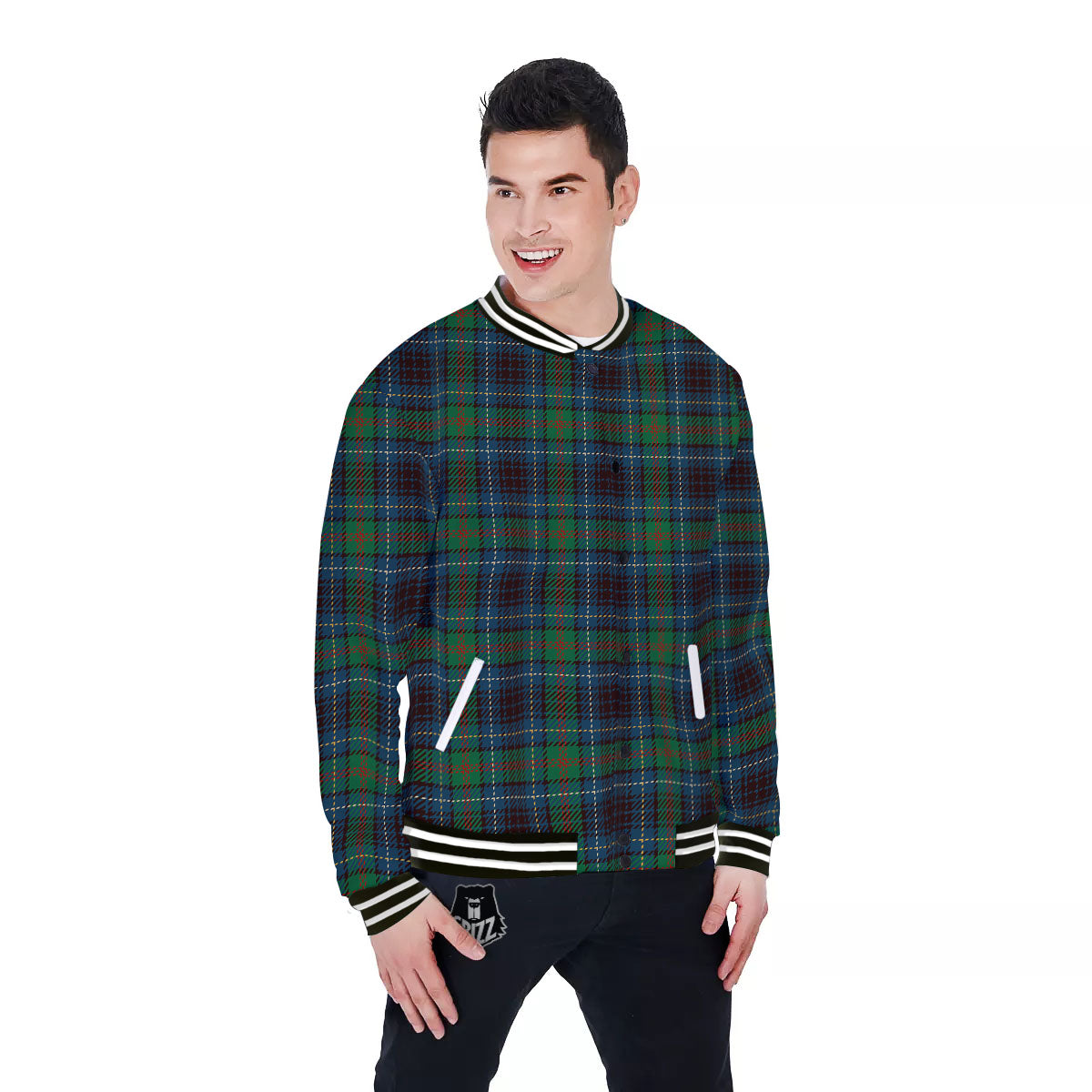Tartan Irish Print Pattern Baseball Jacket-grizzshop