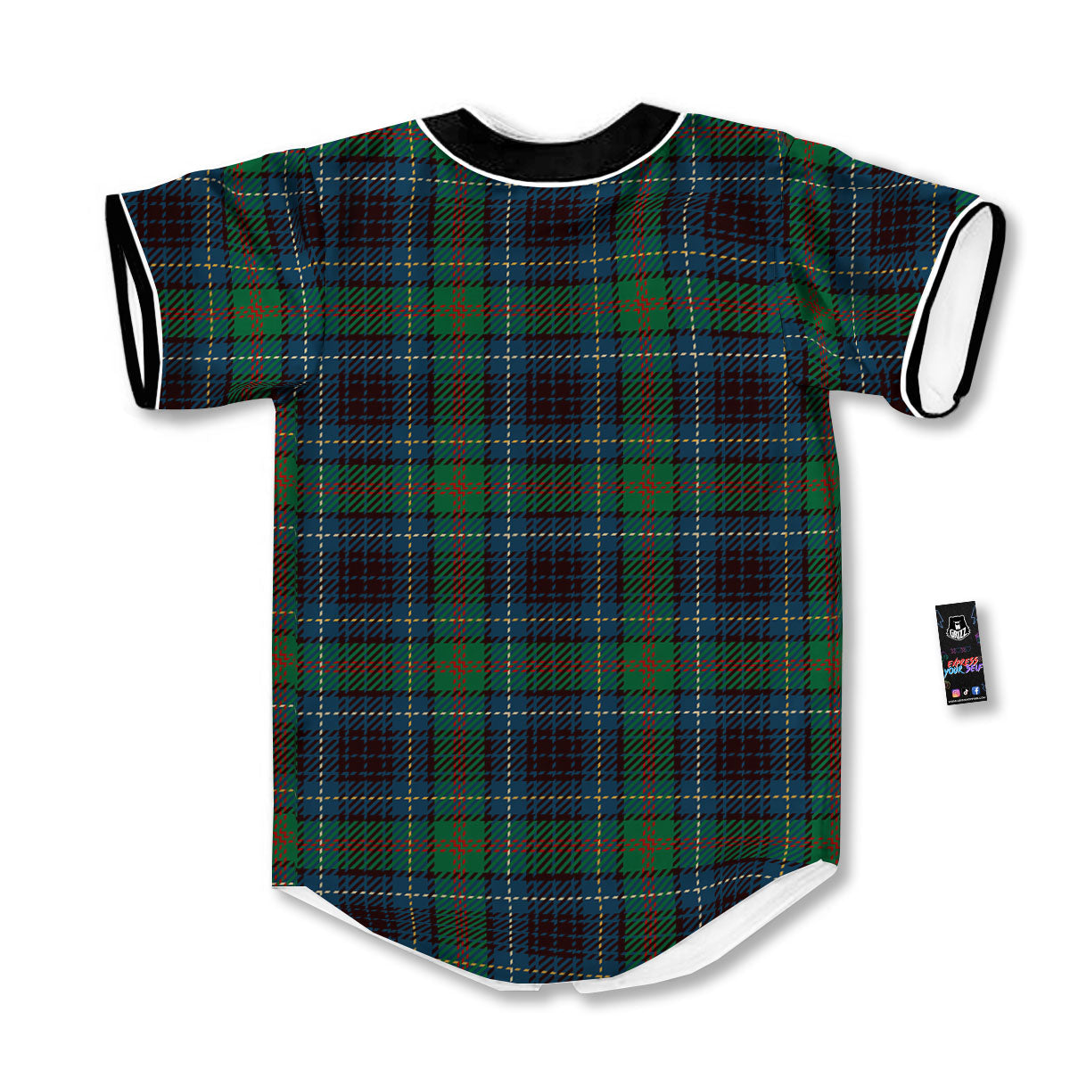 Tartan Irish Print Pattern Baseball Jersey-grizzshop