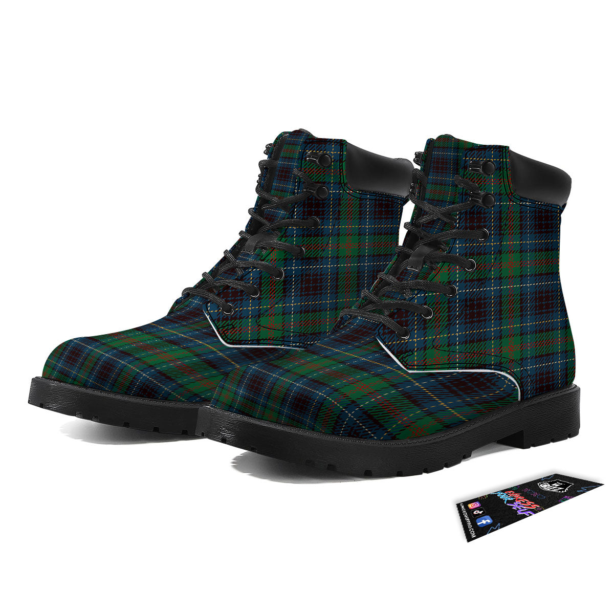 Tartan Irish Print Pattern Boots-grizzshop