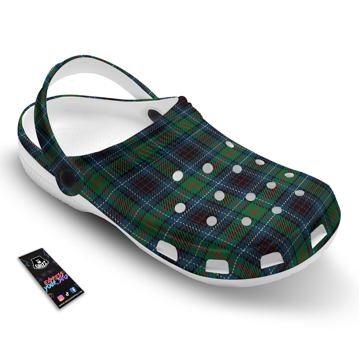 Tartan Irish Print Pattern Clog-grizzshop